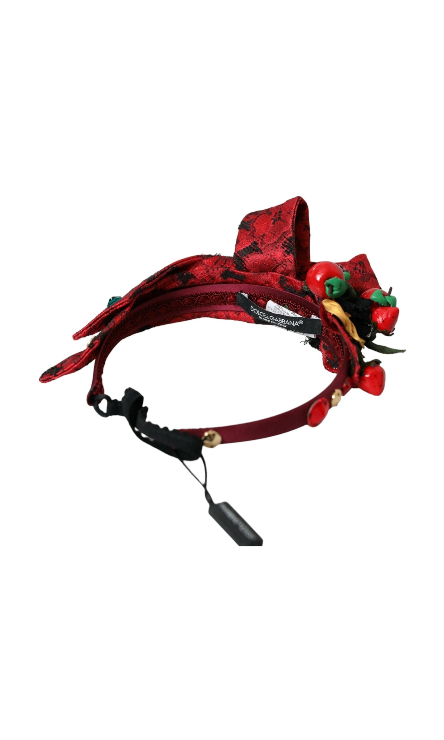 Dolce & Gabbana Cherry Sicily Embellished Women Hairband Red Diadem Glam Steals