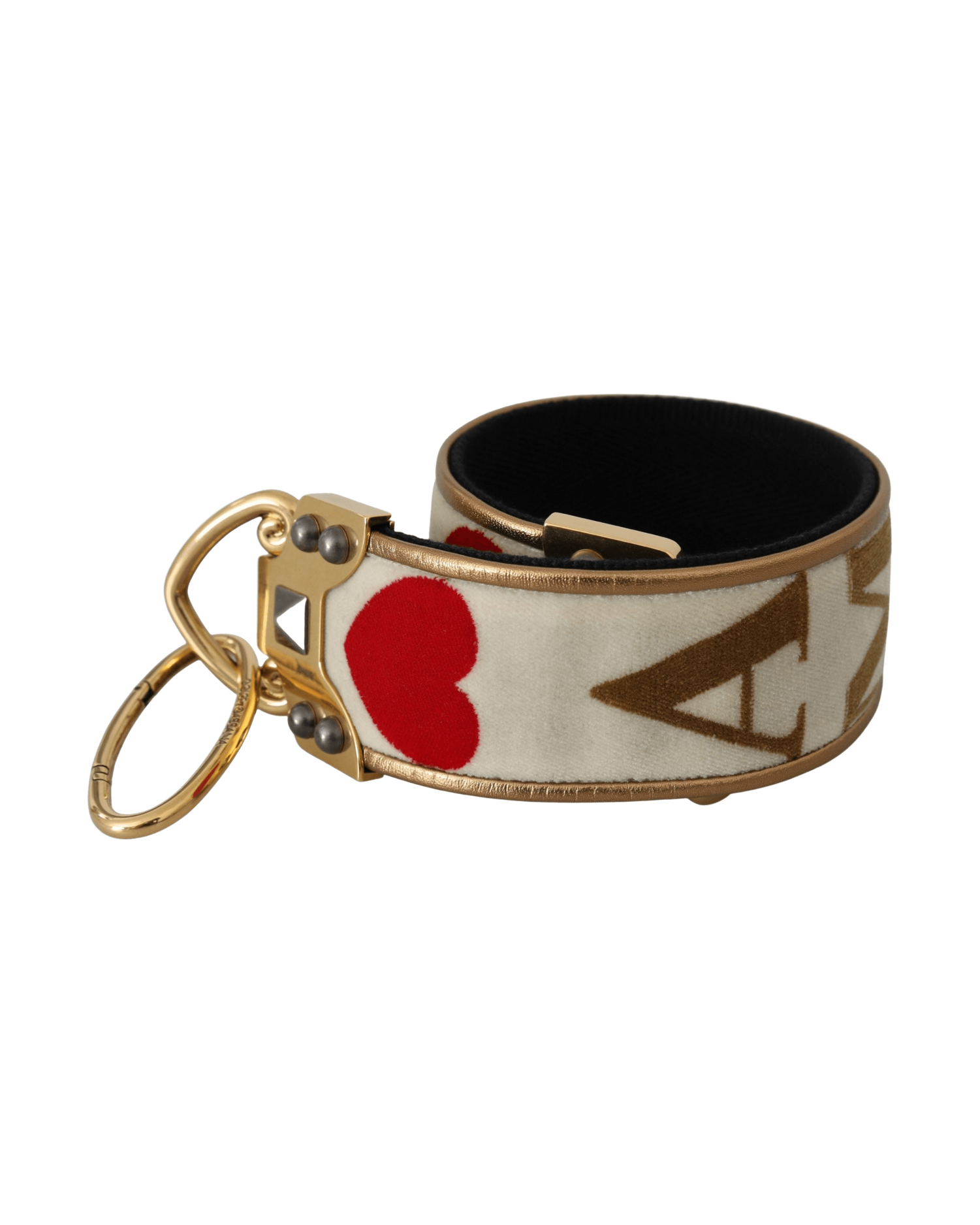 Dolce & Gabbana Chic Amore Print Shoulder Gold Strap Glam Steals