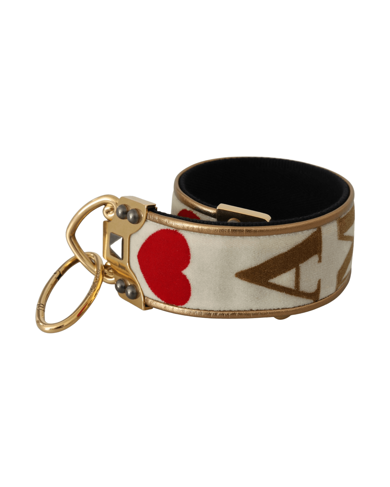 Dolce & Gabbana Chic Amore Print Shoulder Gold Strap Glam Steals