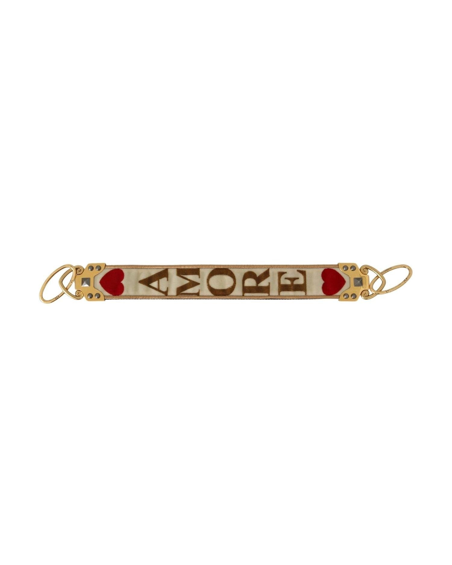 Dolce & Gabbana Chic Amore Print Shoulder Gold Strap Glam Steals