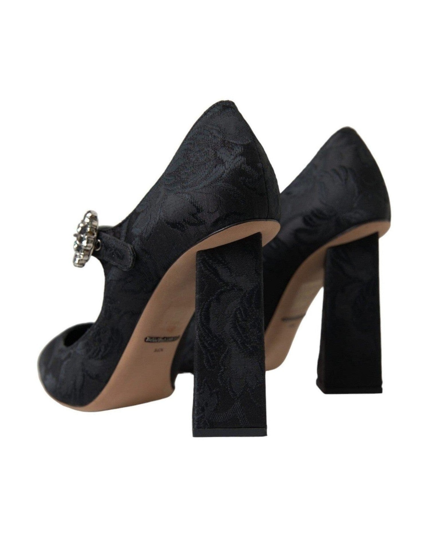 Dolce & Gabbana Chic Brocade Mary Janes Black Pumps Heels