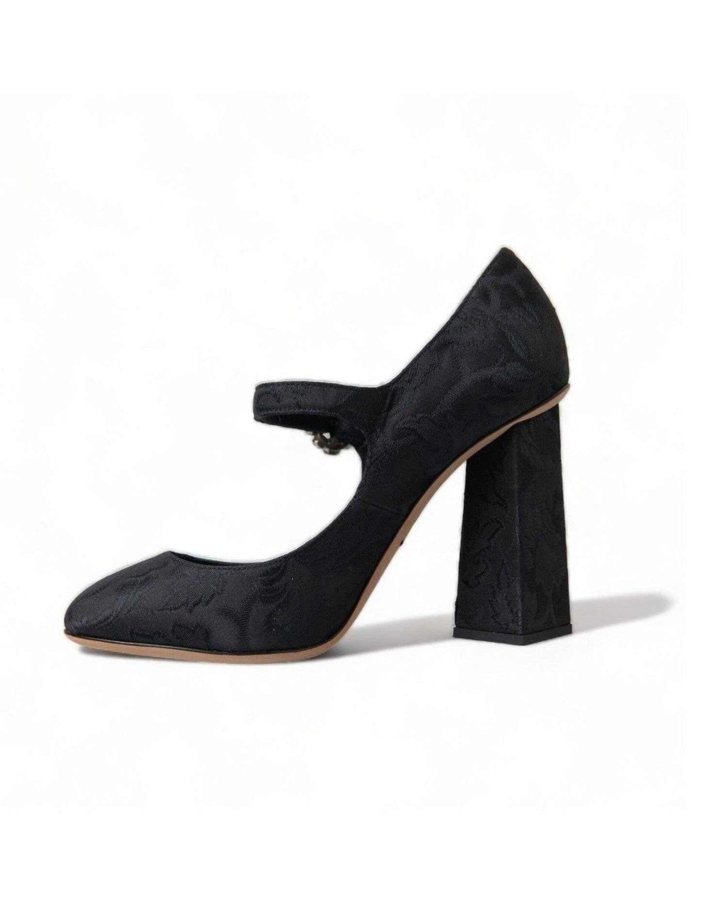 Dolce & Gabbana Chic Brocade Mary Janes Black Pumps Heels