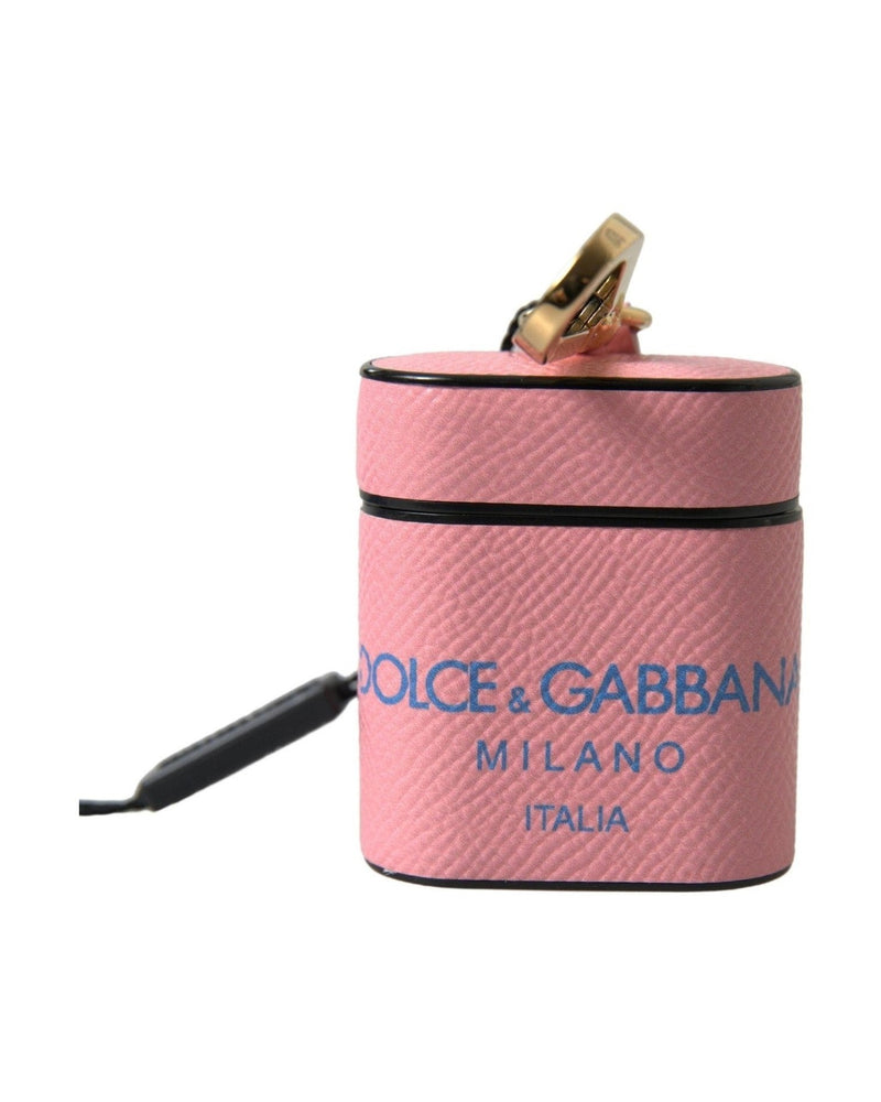 Dolce & Gabbana Chic Calf Leather Airpods Pink Case Glam Steals
