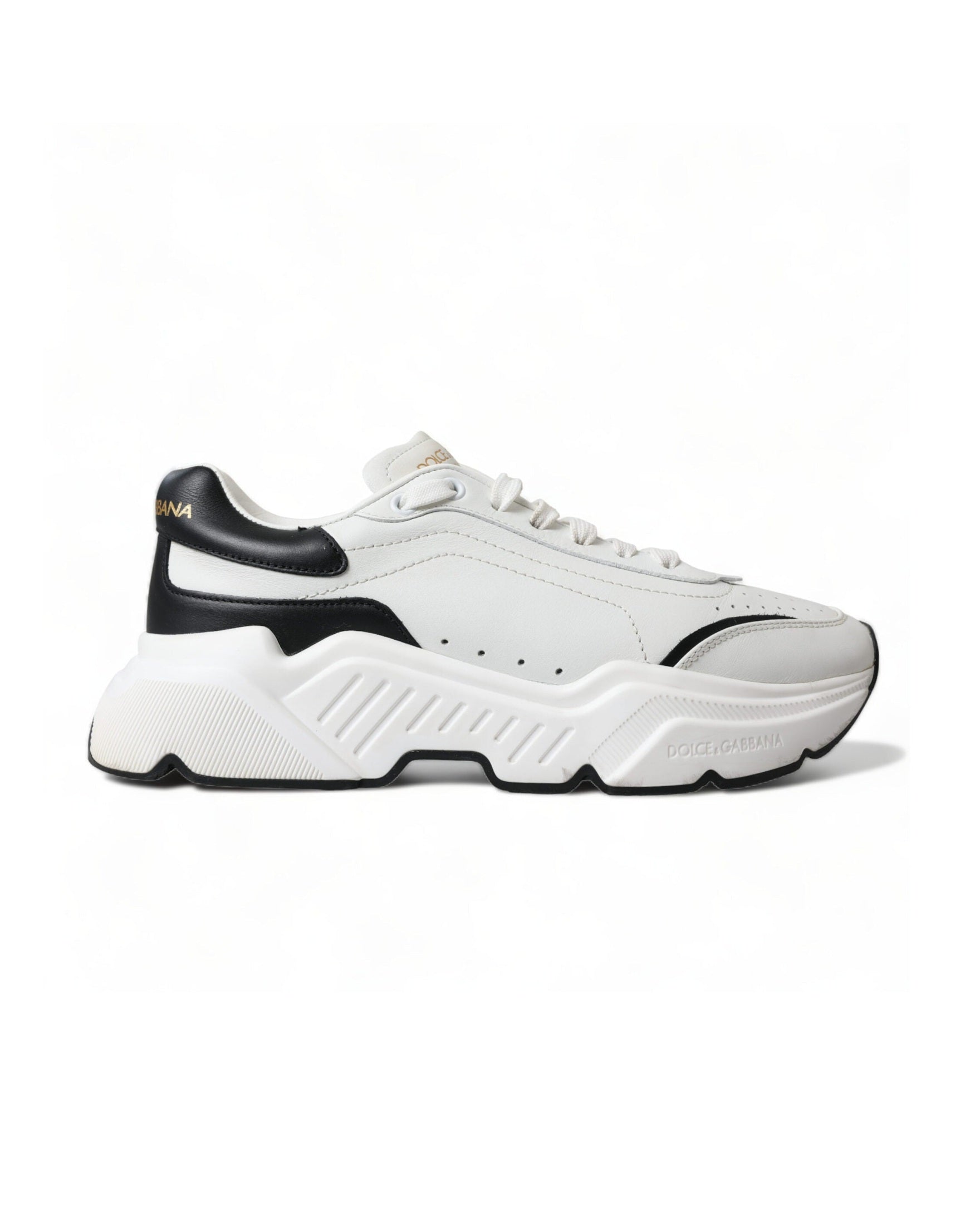 Dolce & Gabbana Chic & Daymaster Leather Black White Sneakers Glam Steals