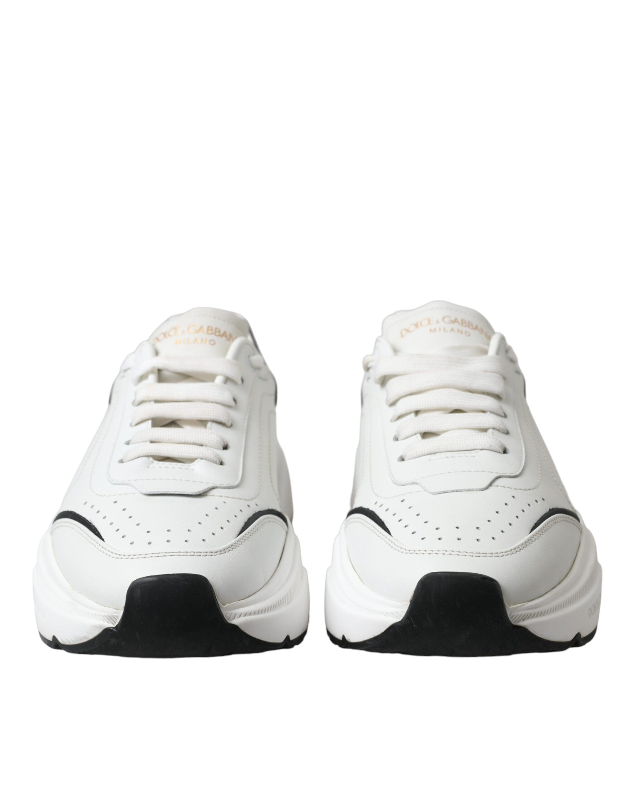 Dolce & Gabbana Chic & Daymaster Leather Black White Sneakers Glam Steals