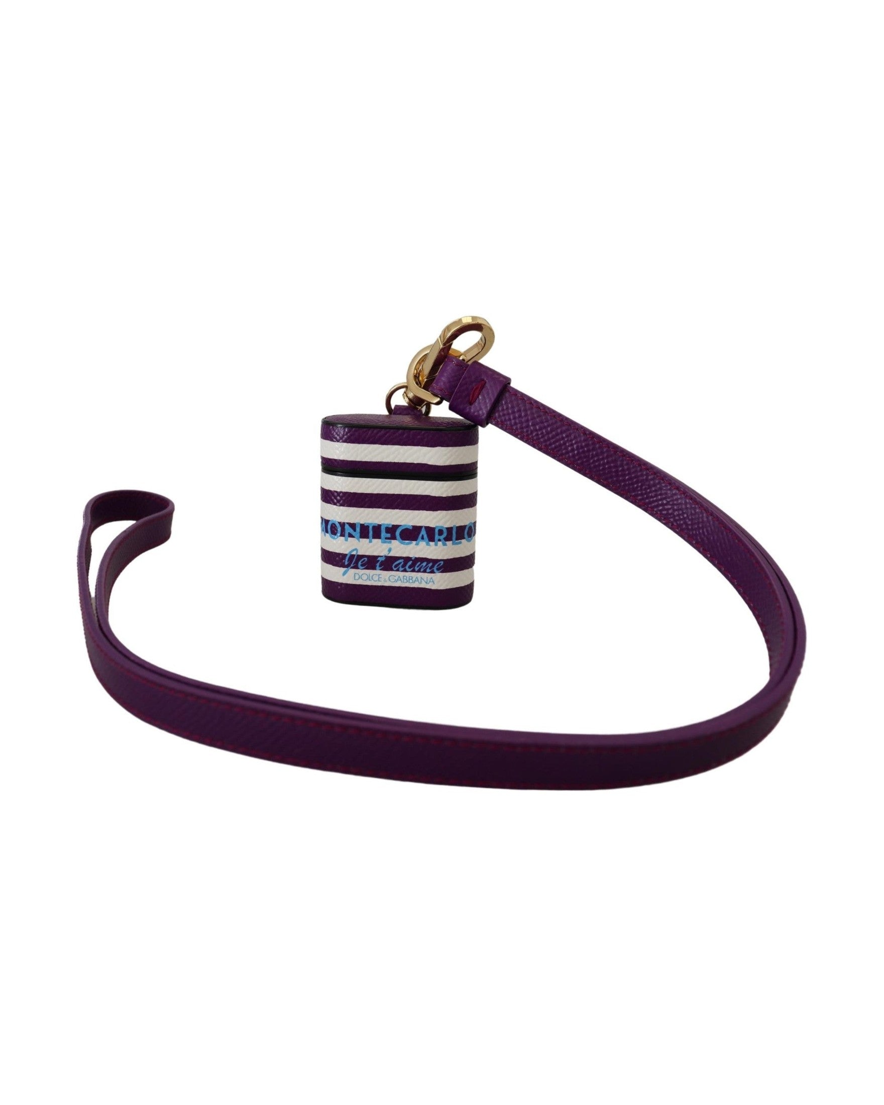 Dolce & Gabbana Chic Leather Airpods Purple Case Glam Steals