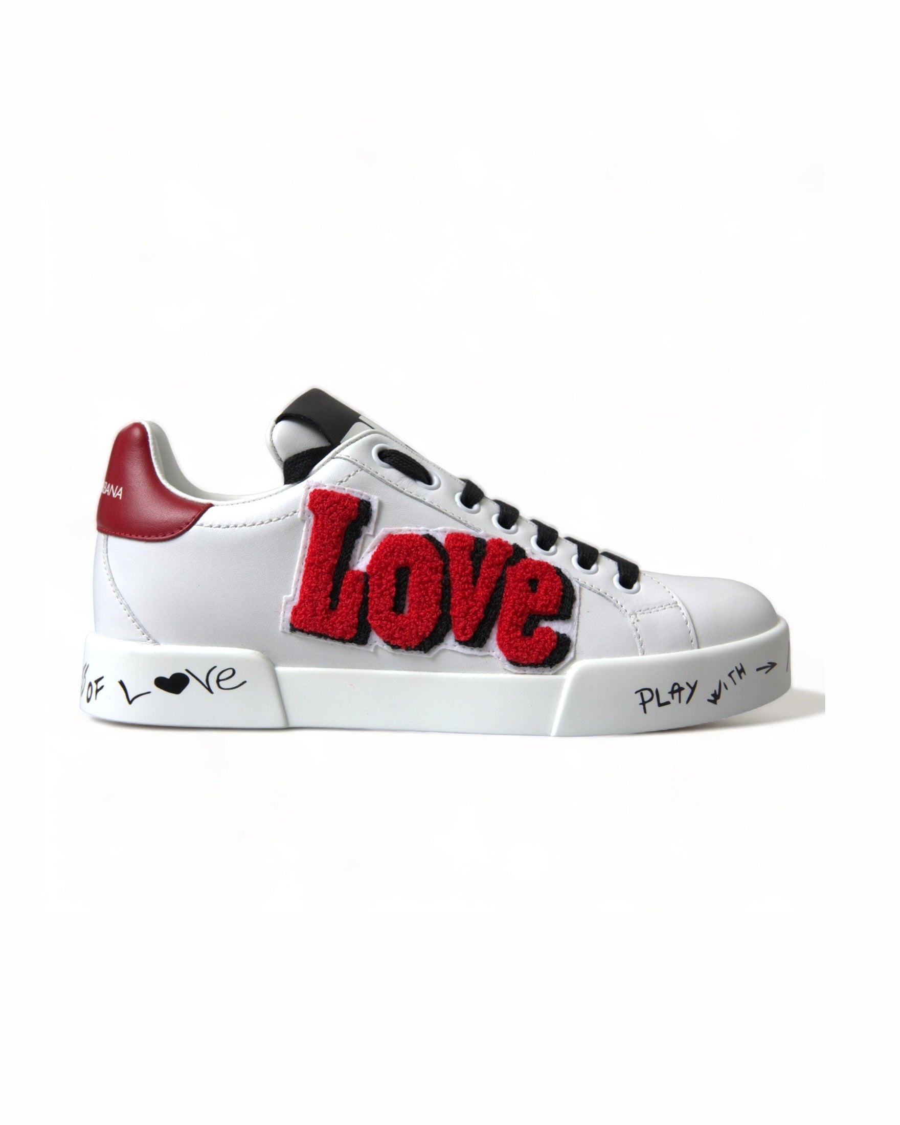 Dolce & Gabbana Chic Portofino Leather White Sneakers Glam Steals
