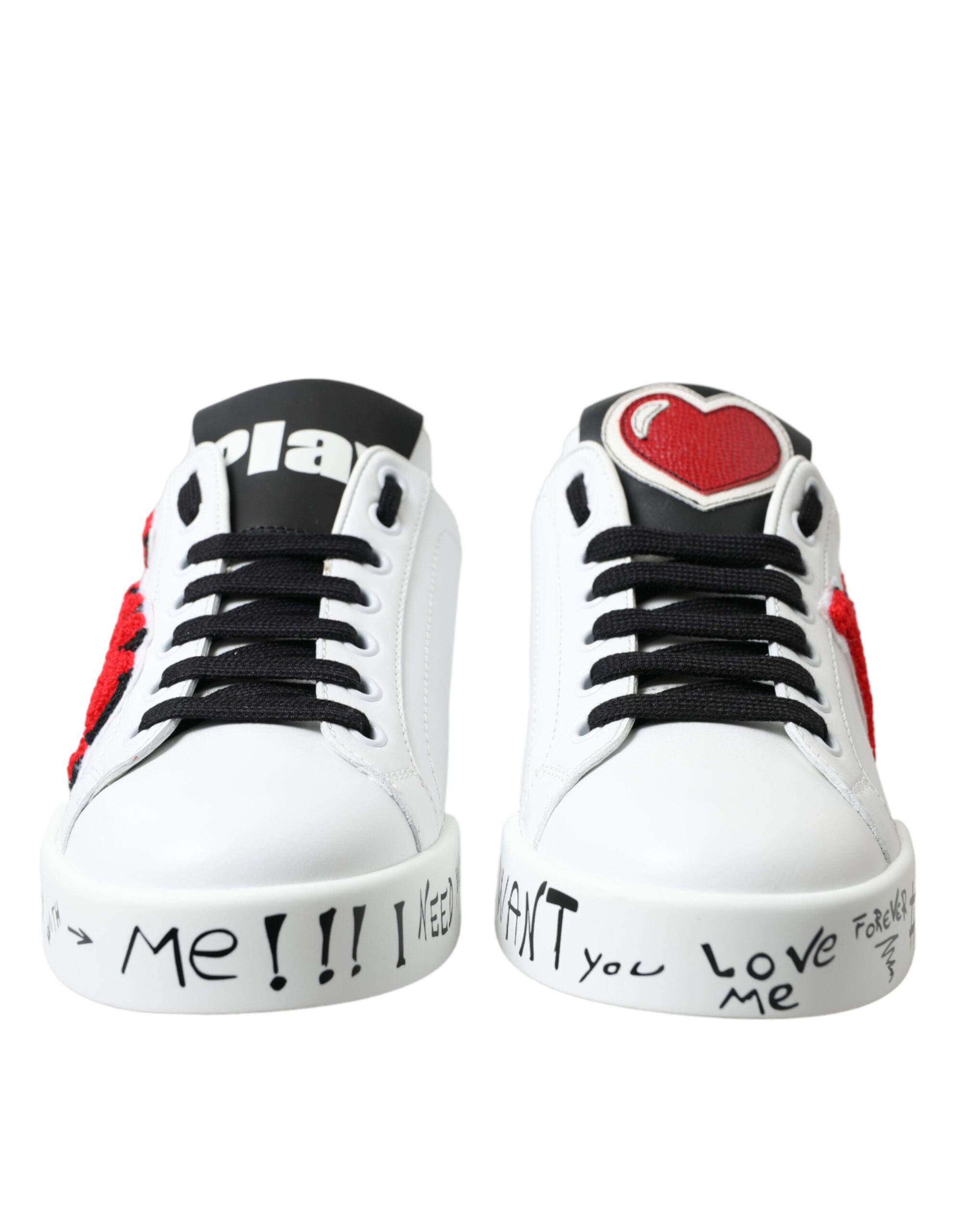 Dolce & Gabbana Chic Portofino Leather White Sneakers Glam Steals