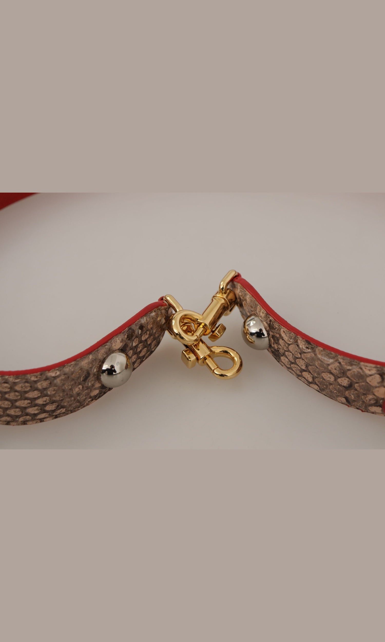 Dolce & Gabbana Chic Python Leather Bag Brown Strap Glam Steals