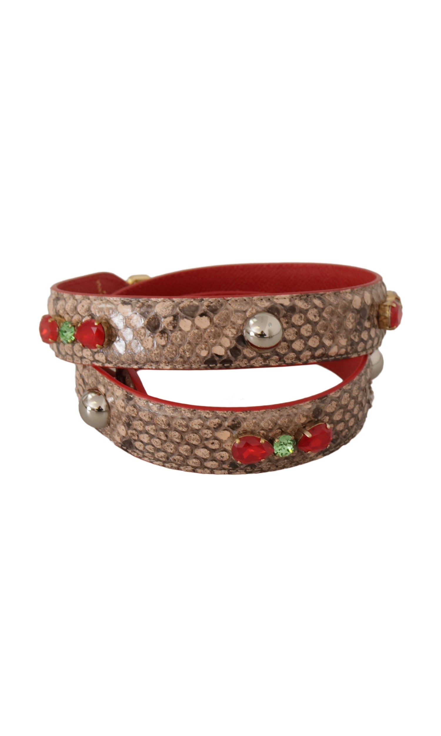 Dolce & Gabbana Chic Python Leather Bag Brown Strap Glam Steals