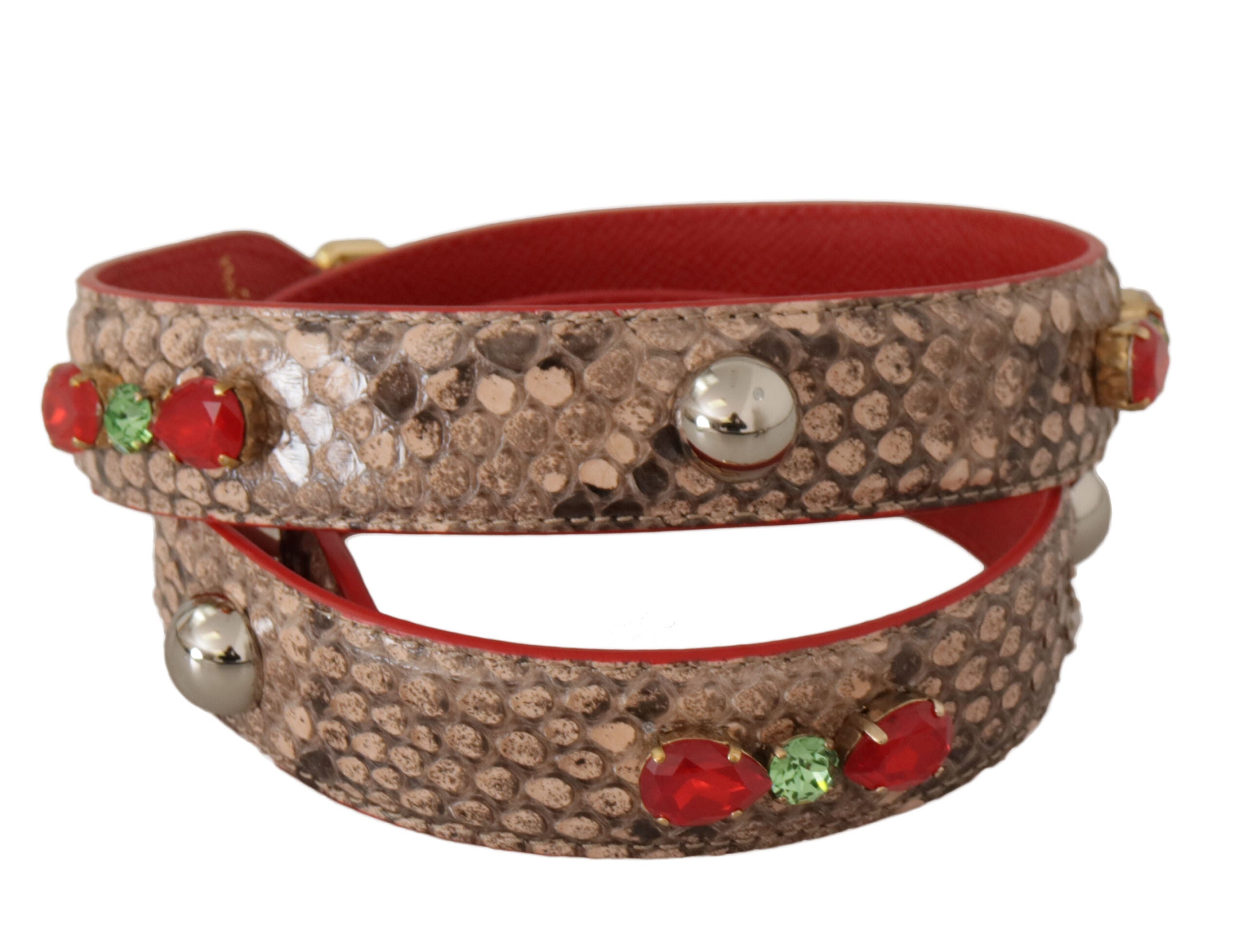 Dolce & Gabbana Chic Python Leather Bag Brown Strap Glam Steals