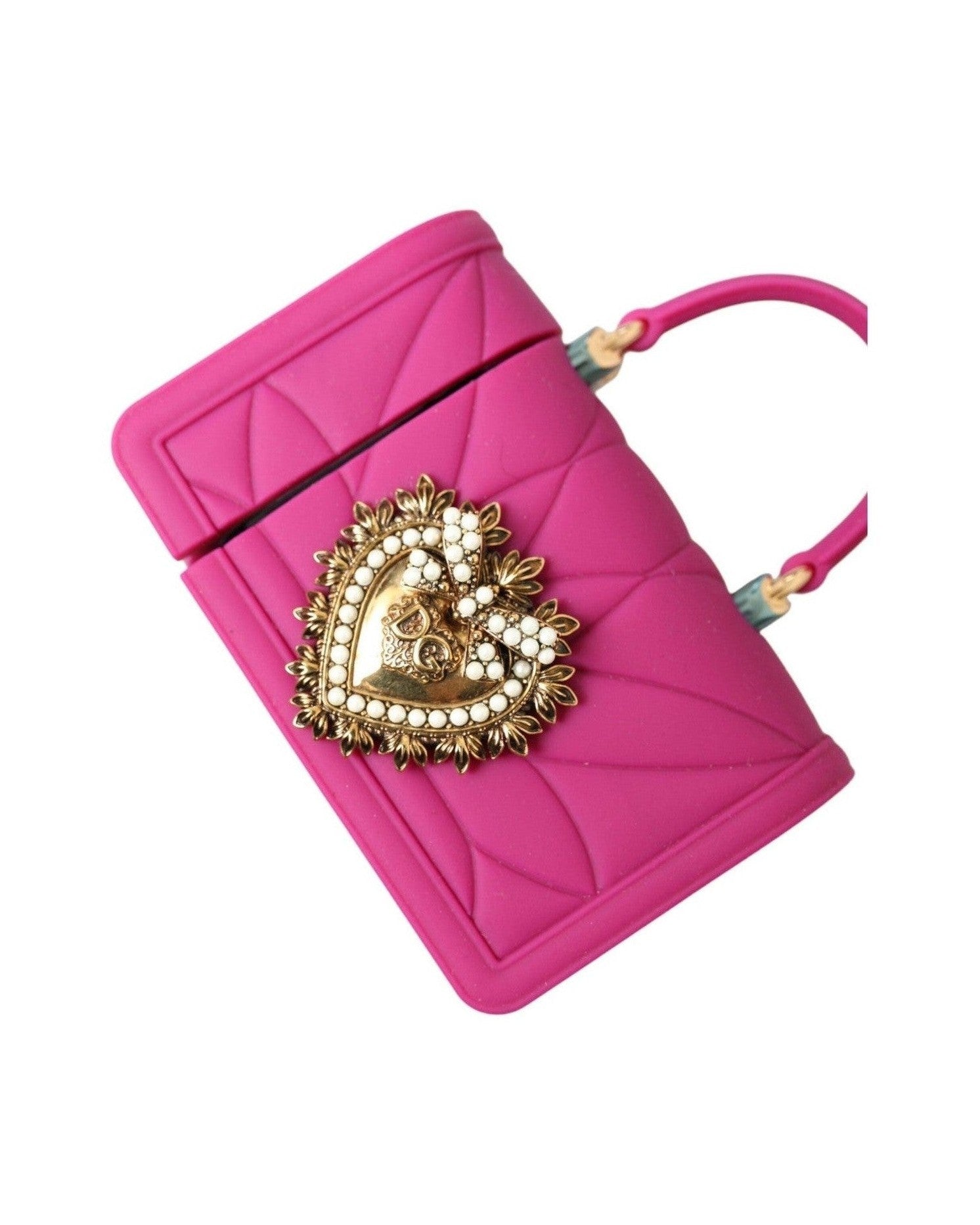 Dolce & Gabbana Chic Quilted Silicone Airpods Case - Pink Gold & Glam Steals