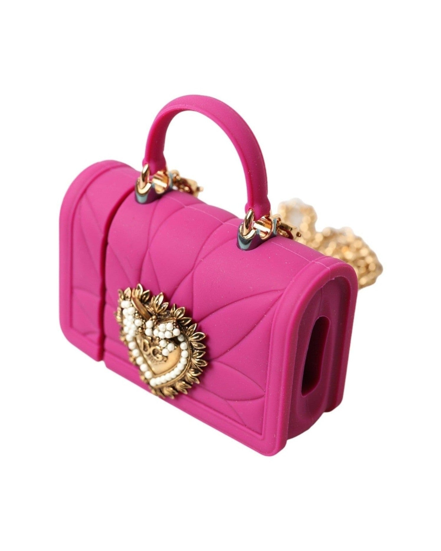 Dolce & Gabbana Chic Quilted Silicone Airpods Case - Pink Gold & Glam Steals