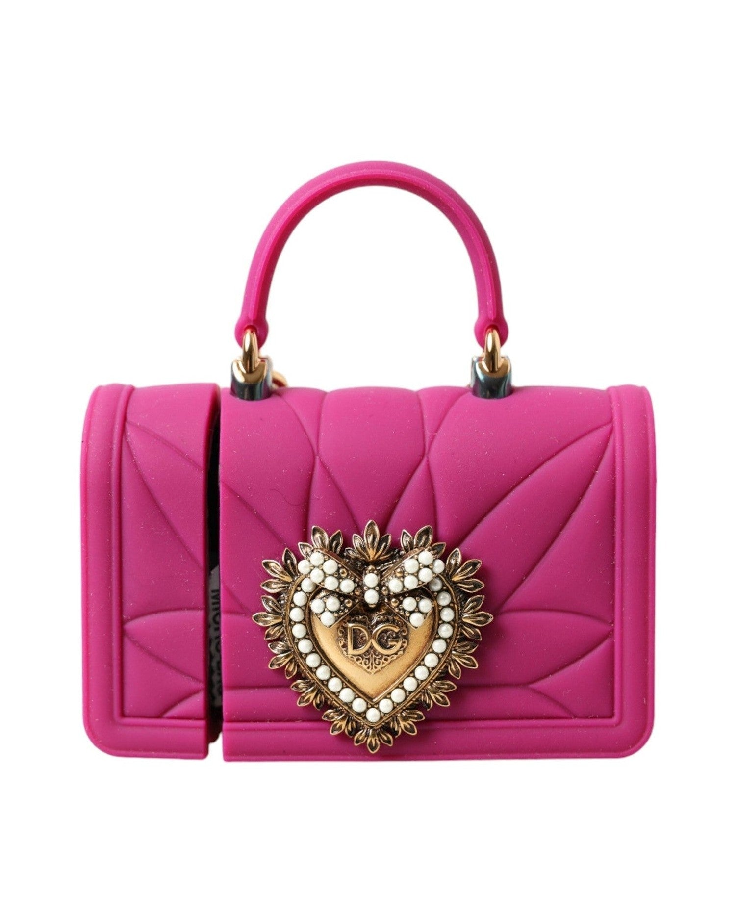 Dolce & Gabbana Chic Quilted Silicone Airpods Case - Pink Gold & Glam Steals