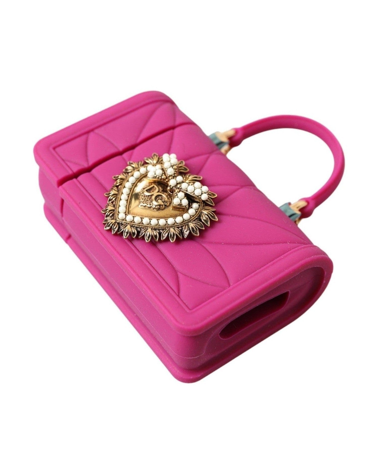 Dolce & Gabbana Chic Quilted Silicone Airpods Case - Pink Gold & Glam Steals