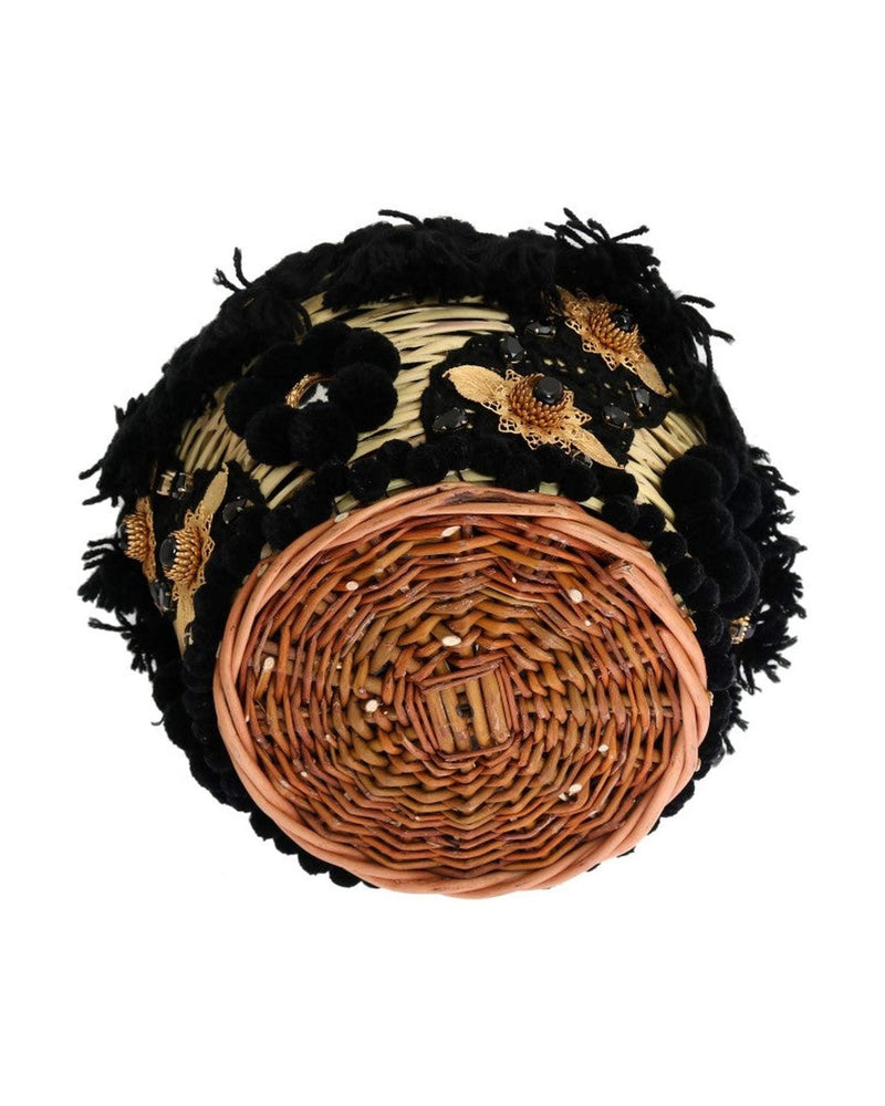 Dolce & Gabbana Chic & Straw Snakeskin Bucket Beige Black Bag Glam Steals