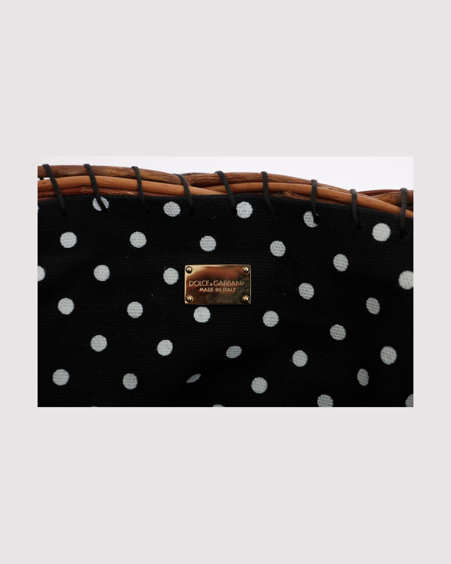 Dolce & Gabbana Chic & Straw Snakeskin Bucket Beige Black Bag Glam Steals