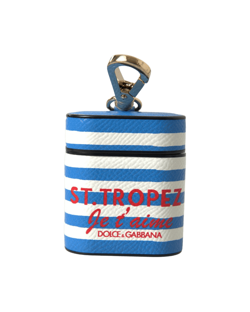 Dolce & Gabbana Chic Striped Leather Airpods Case Glam Steals
