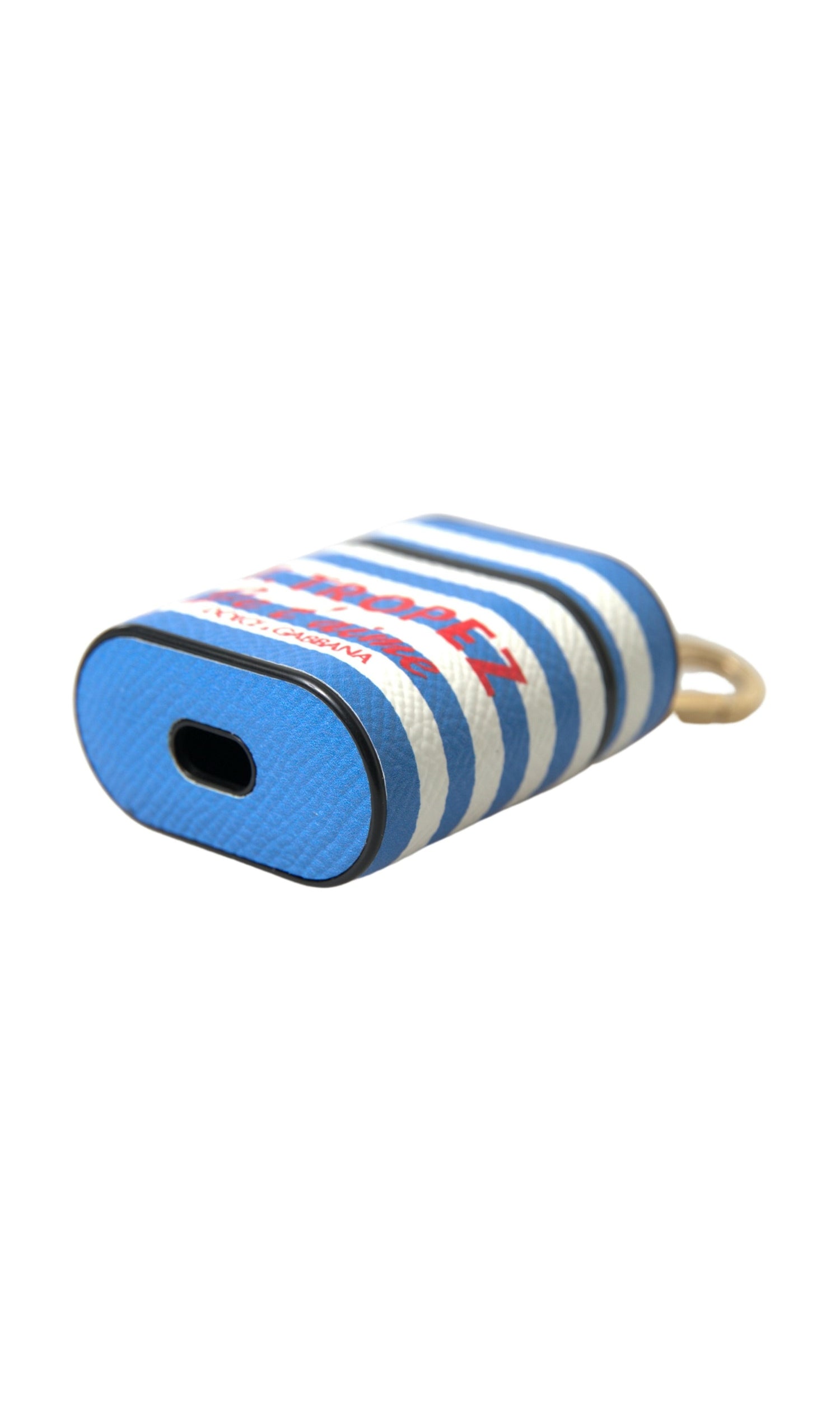 Dolce & Gabbana Chic Striped Leather Airpods Case Glam Steals