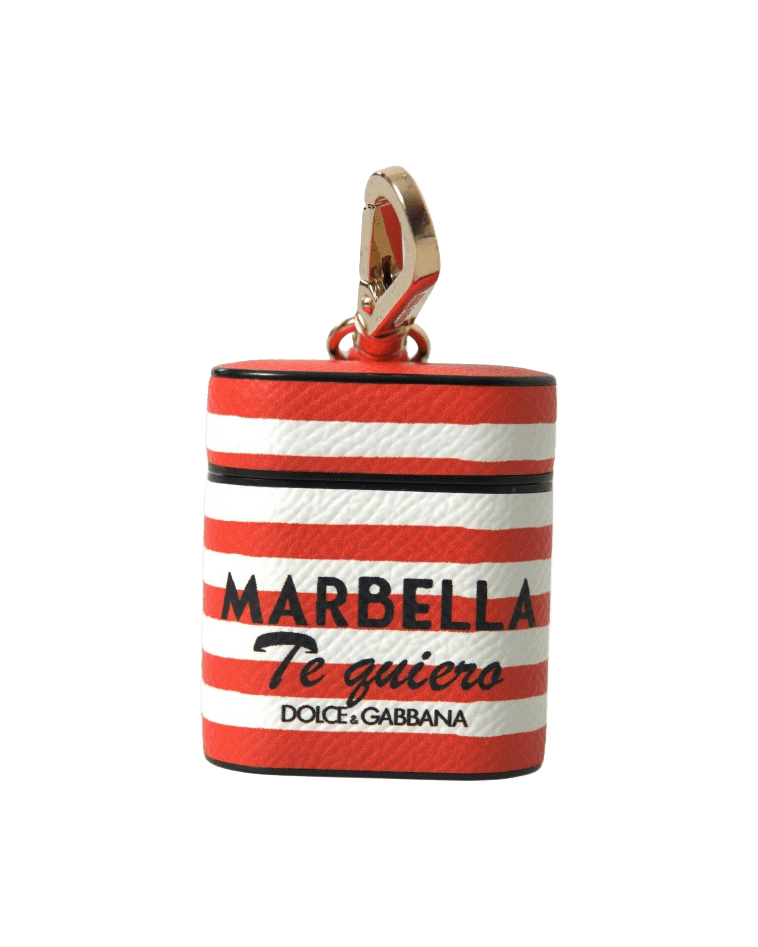 Dolce & Gabbana Chic Striped Leather Airpods Orange Case Glam Steals