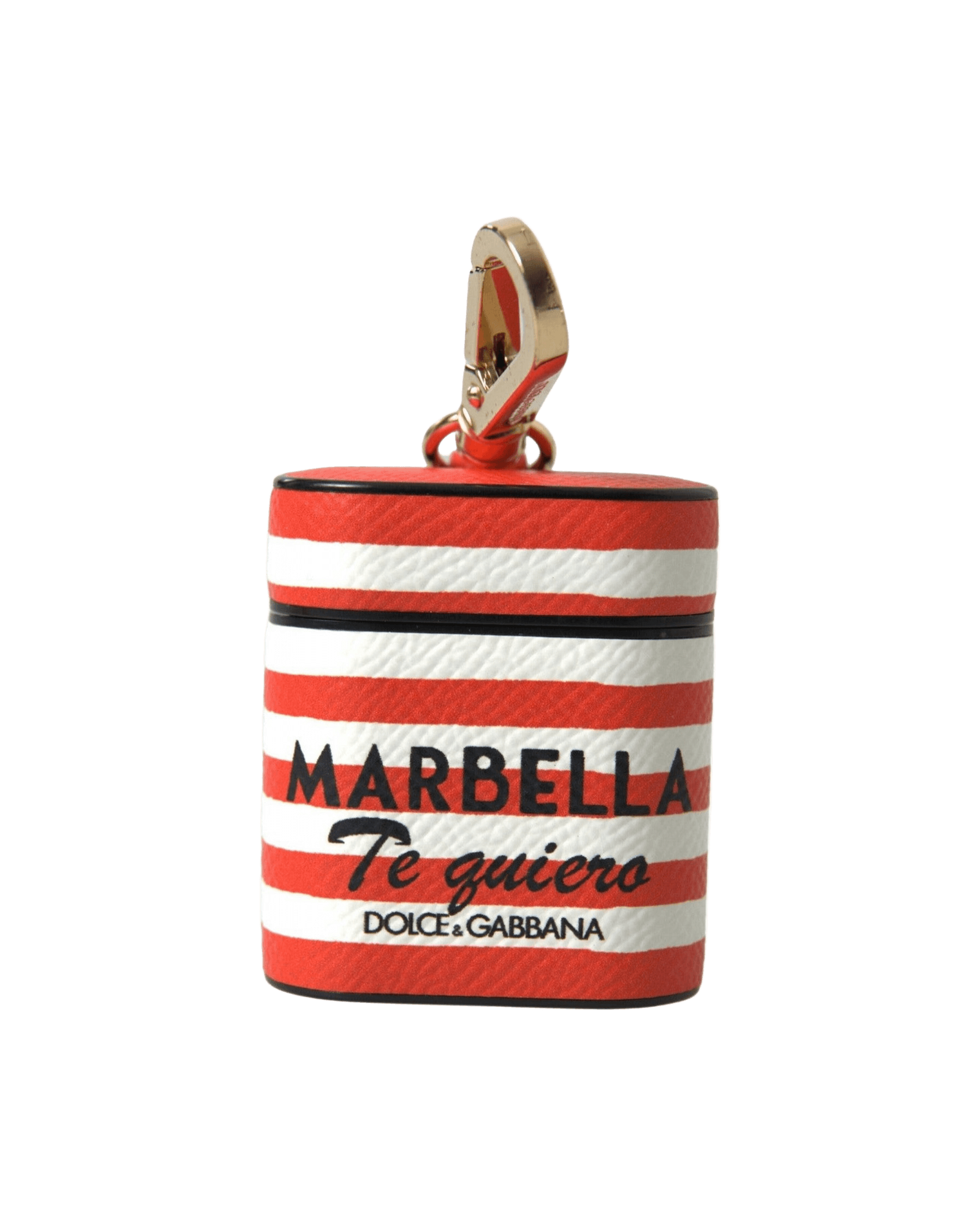 Dolce & Gabbana Chic Striped Leather Airpods Orange Case Glam Steals