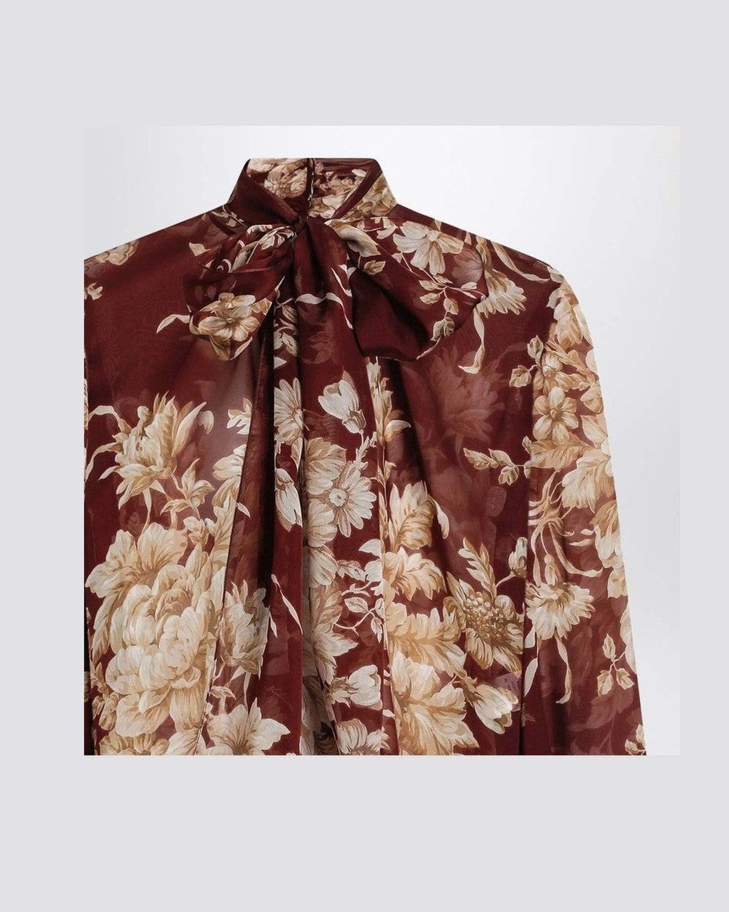 Dolce & Gabbana Chiffon Shirt with Rose Print Glam Steals