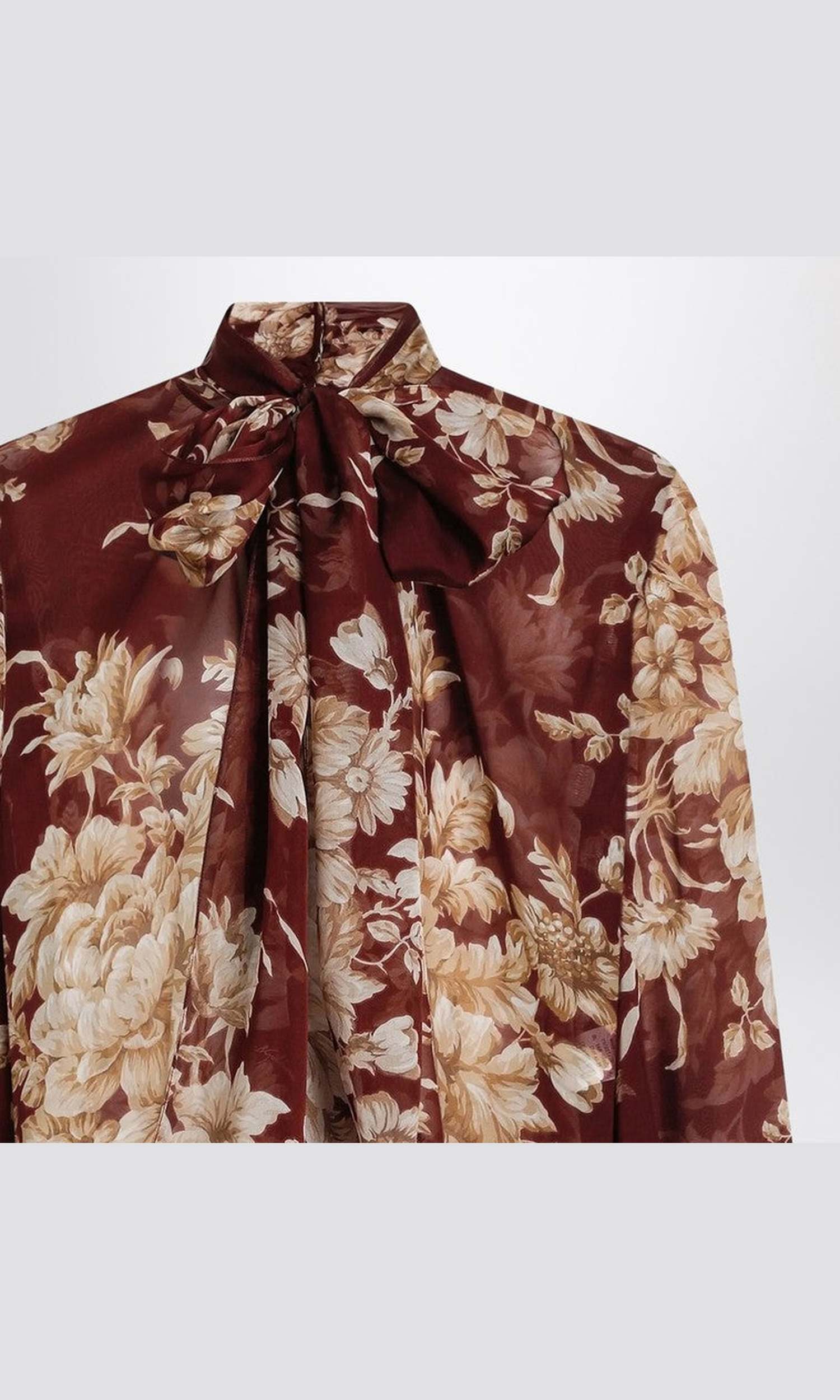 Dolce & Gabbana Chiffon Shirt with Rose Print Glam Steals