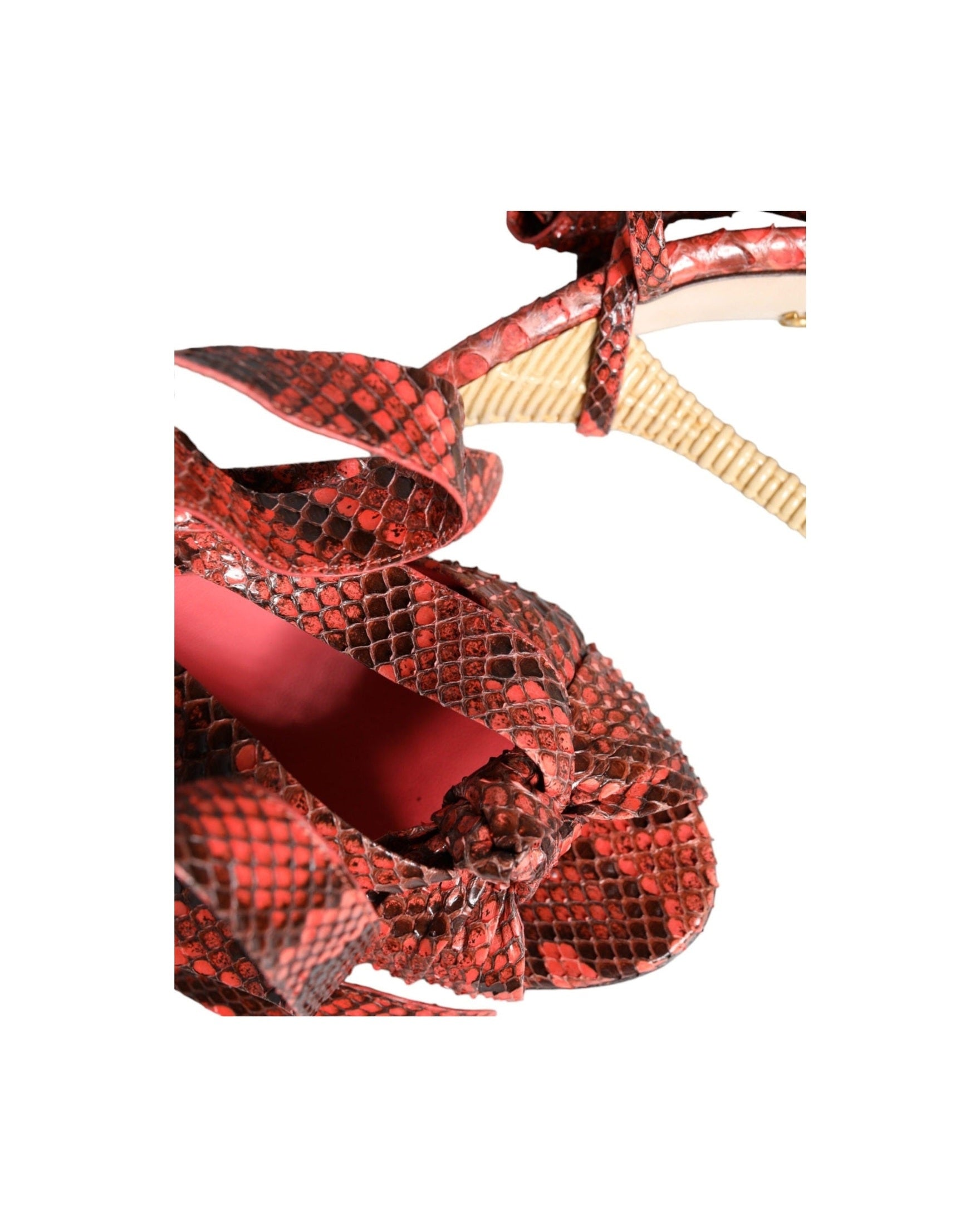 Dolce & Gabbana Coral Exotic Leather Heels Sandals Shoes Heels
