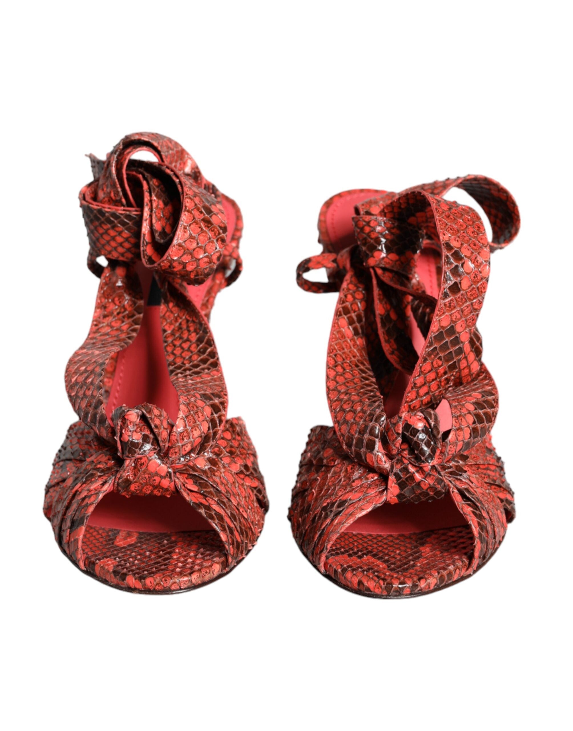 Dolce & Gabbana Coral Exotic Leather Heels Sandals Shoes Glam Steals