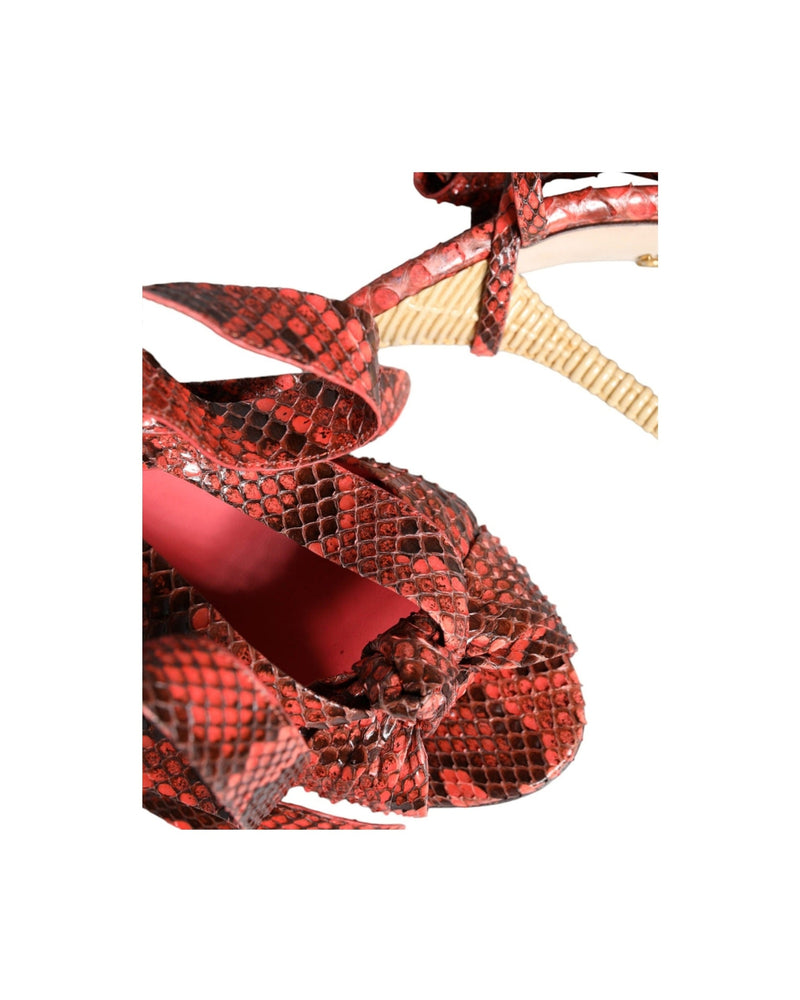 Dolce & Gabbana Coral Exotic Leather Heels Sandals Shoes Glam Steals