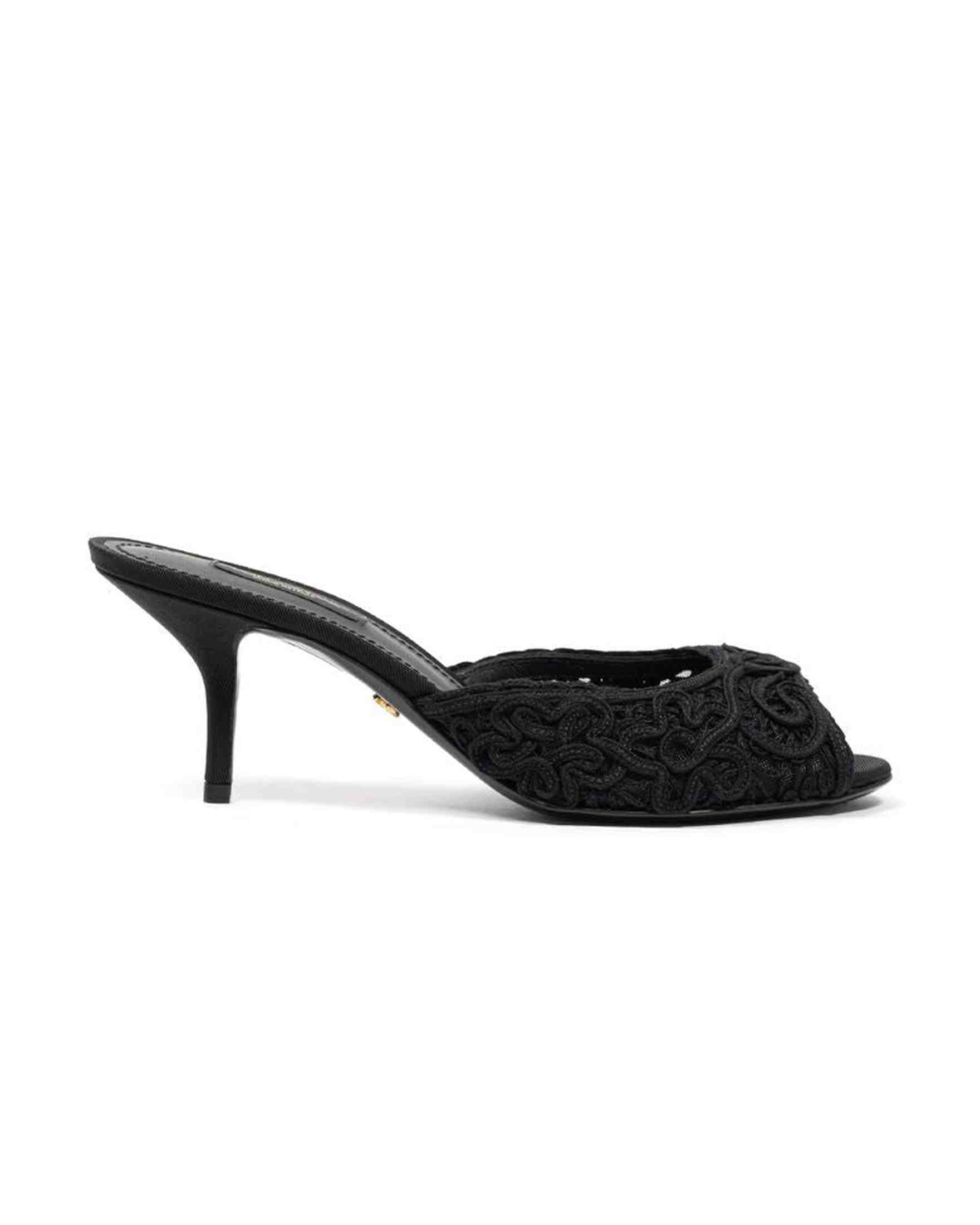 Dolce & Gabbana Cotton Black Sandal Glam Steals
