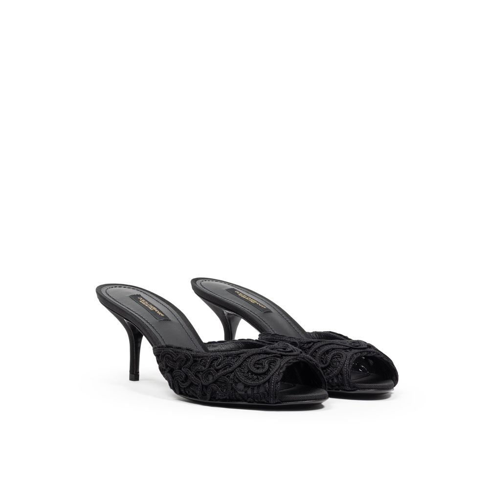 Dolce & Gabbana Cotton Black Sandal Glam Steals