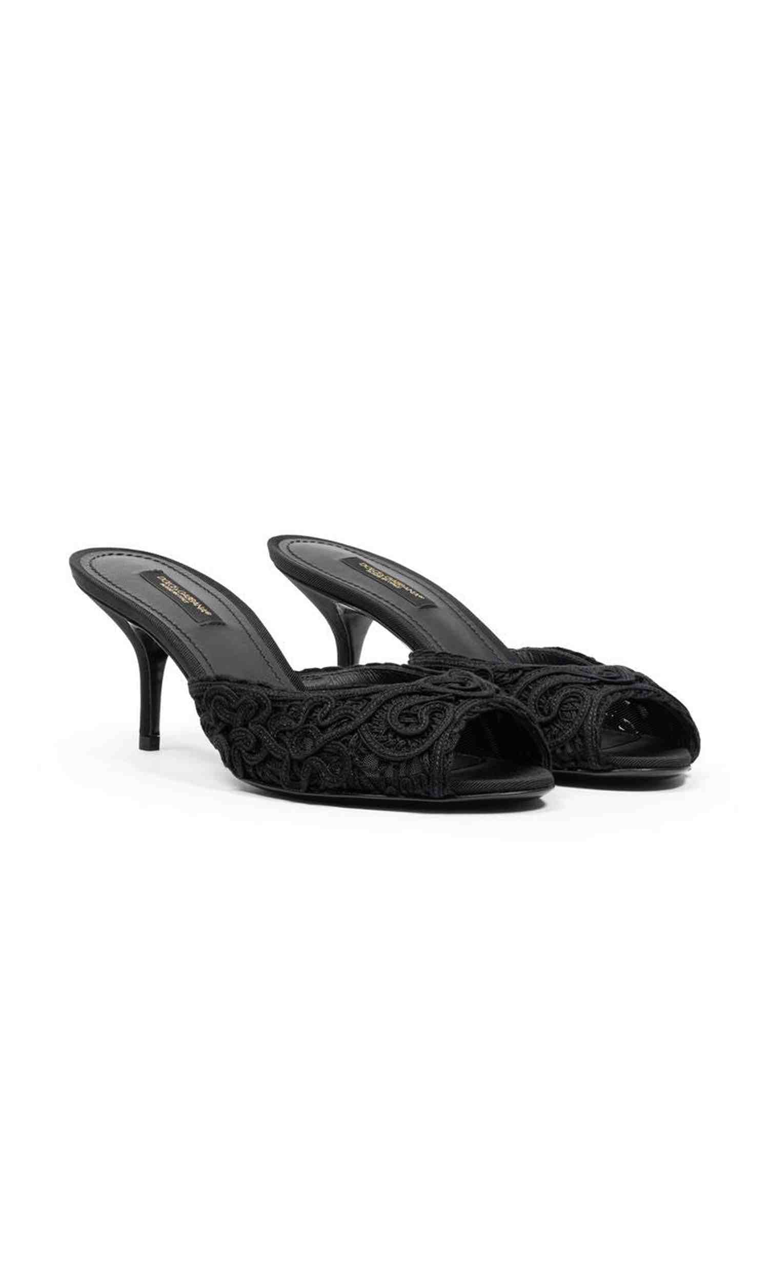 Dolce & Gabbana Cotton Black Sandal Glam Steals