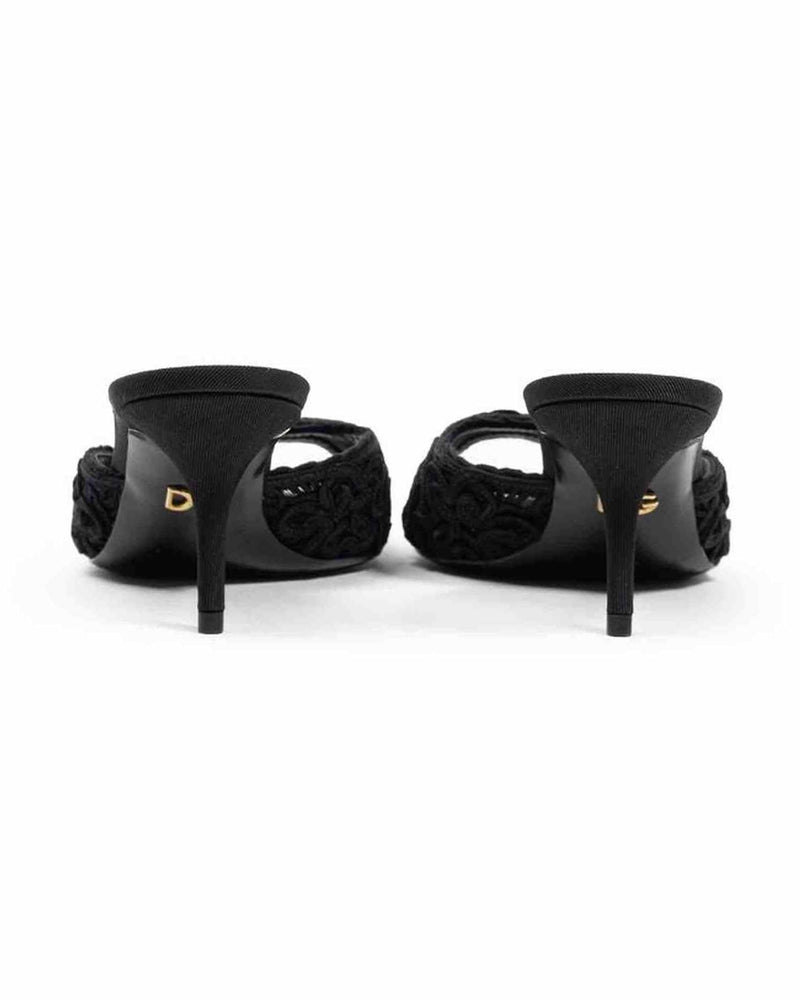 Dolce & Gabbana Cotton Black Sandal Glam Steals