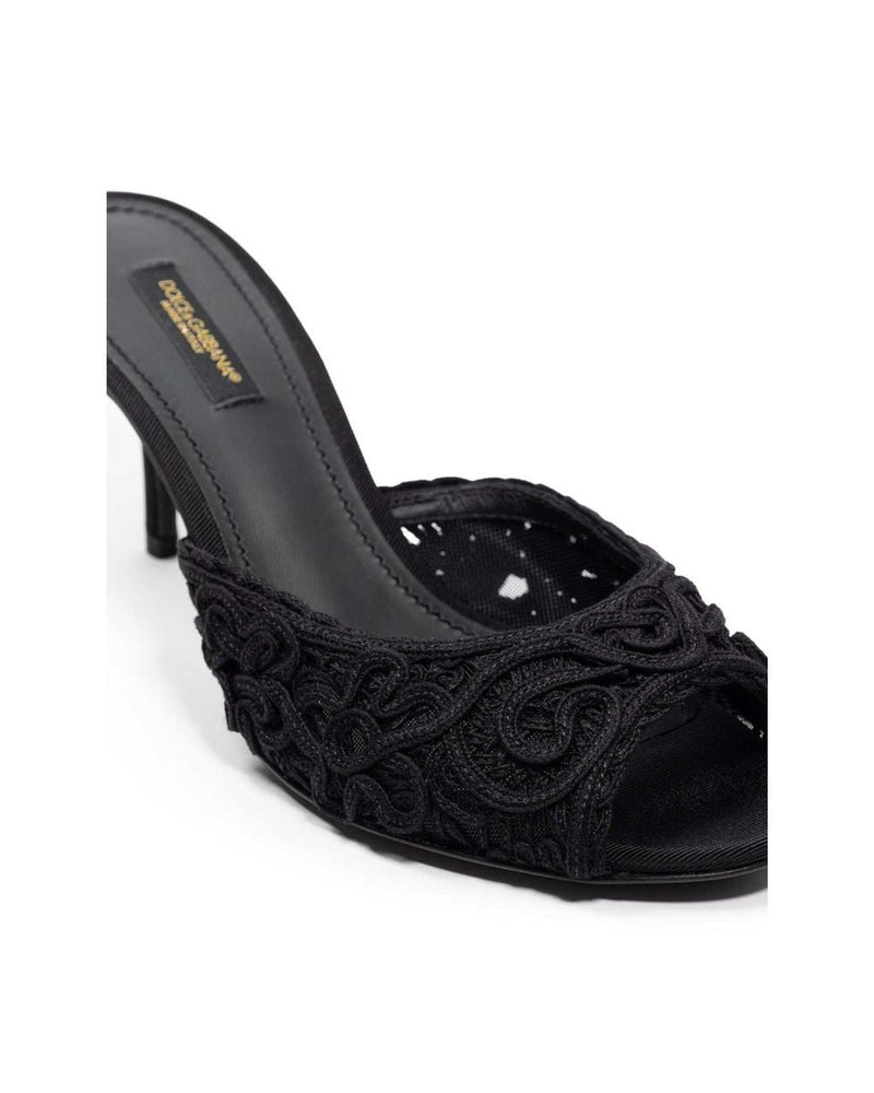 Dolce & Gabbana Cotton Black Sandal Glam Steals