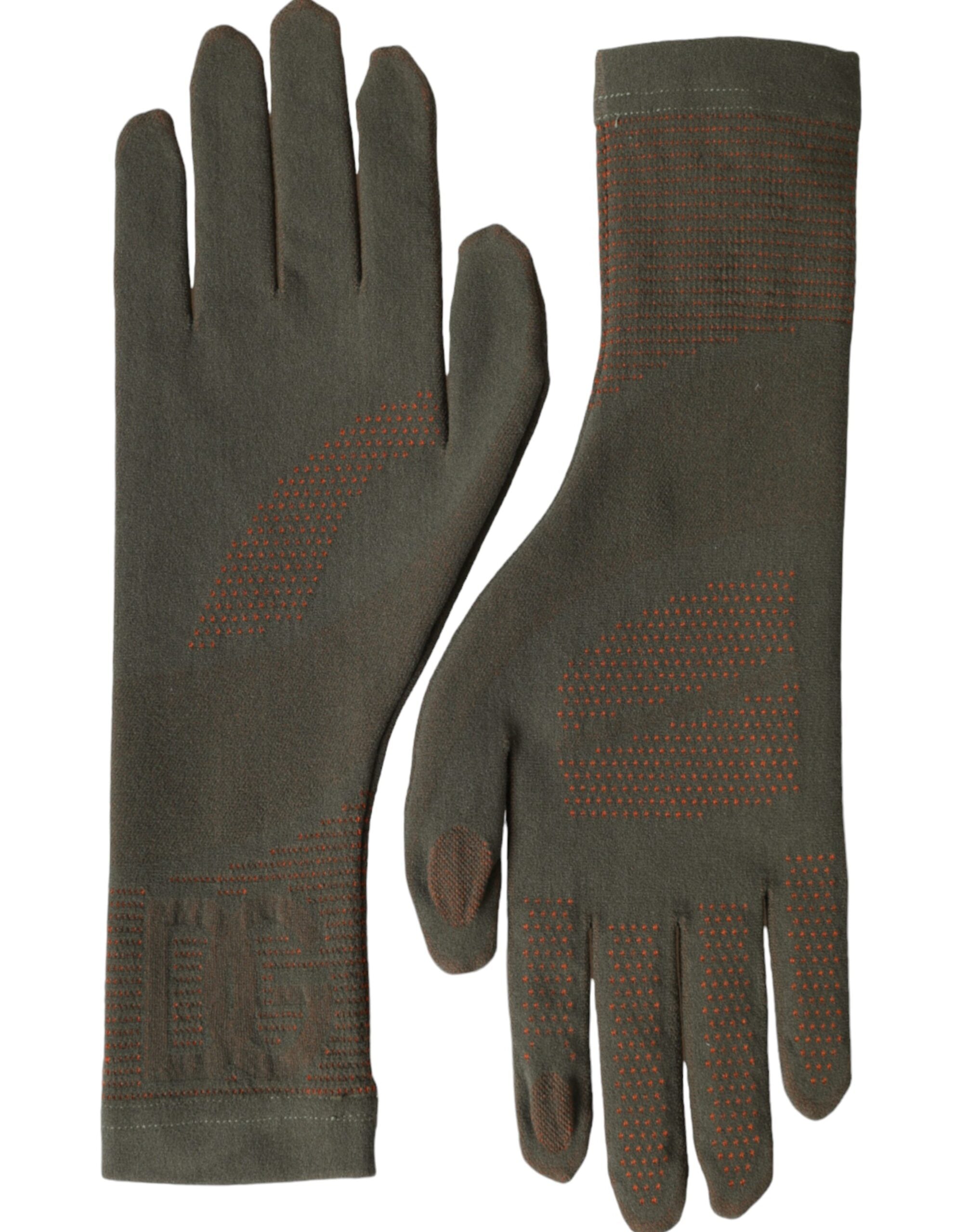 Dolce & Gabbana Cotton Stretch Wrist Length Brown Gloves Glam Steals