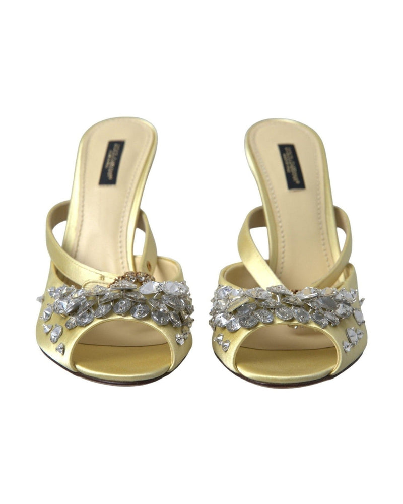 Dolce & Gabbana Crystal Embellished Silk Sandals Glam Steals
