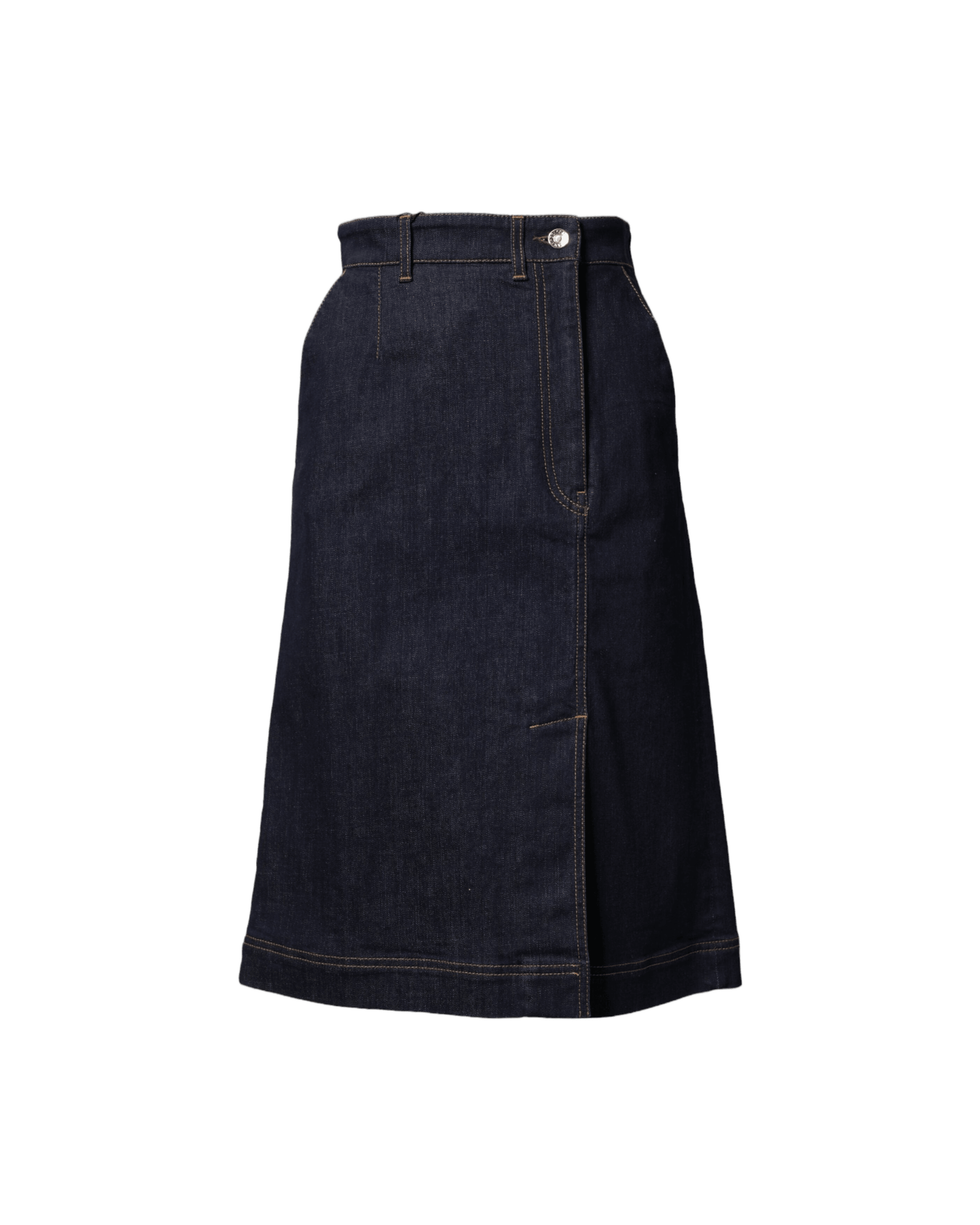 Dolce & Gabbana Dark Blue Cotton A Line Denim Midi Skirt