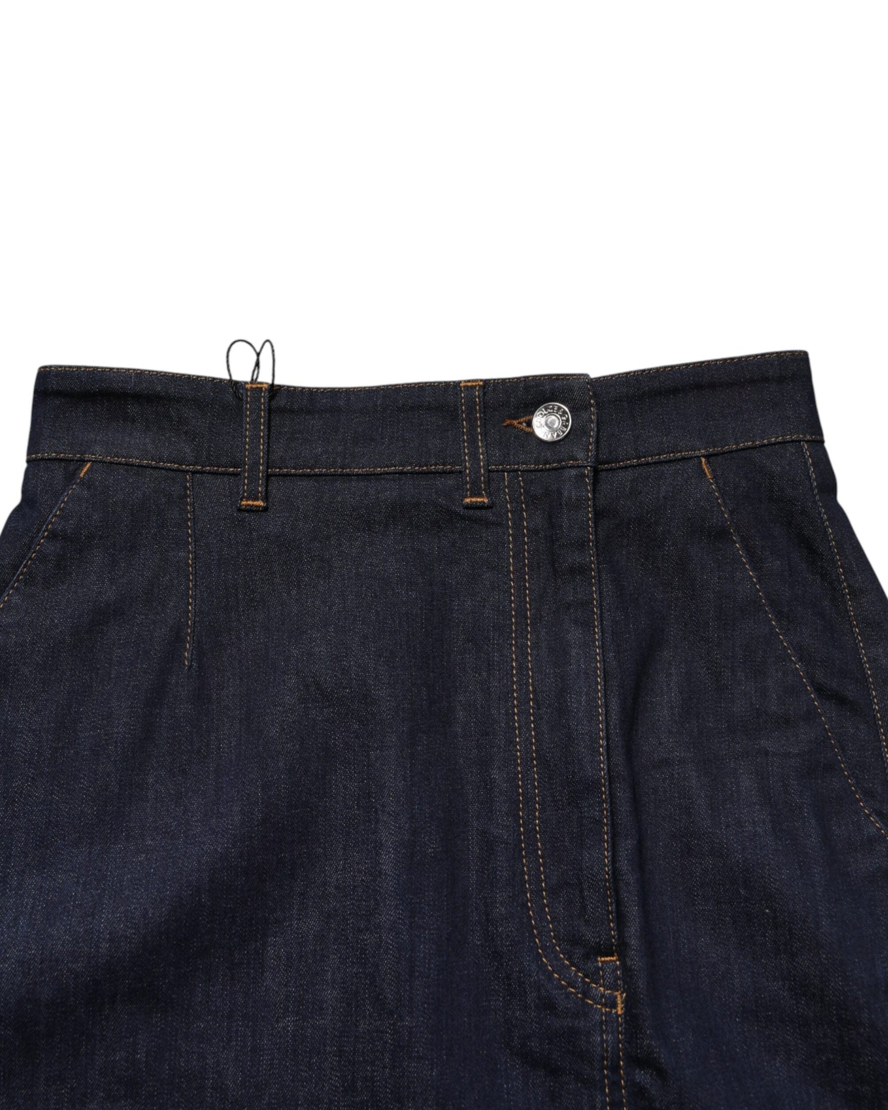 Dolce & Gabbana Dark Blue Cotton A Line Denim Midi Skirt Glam Steals