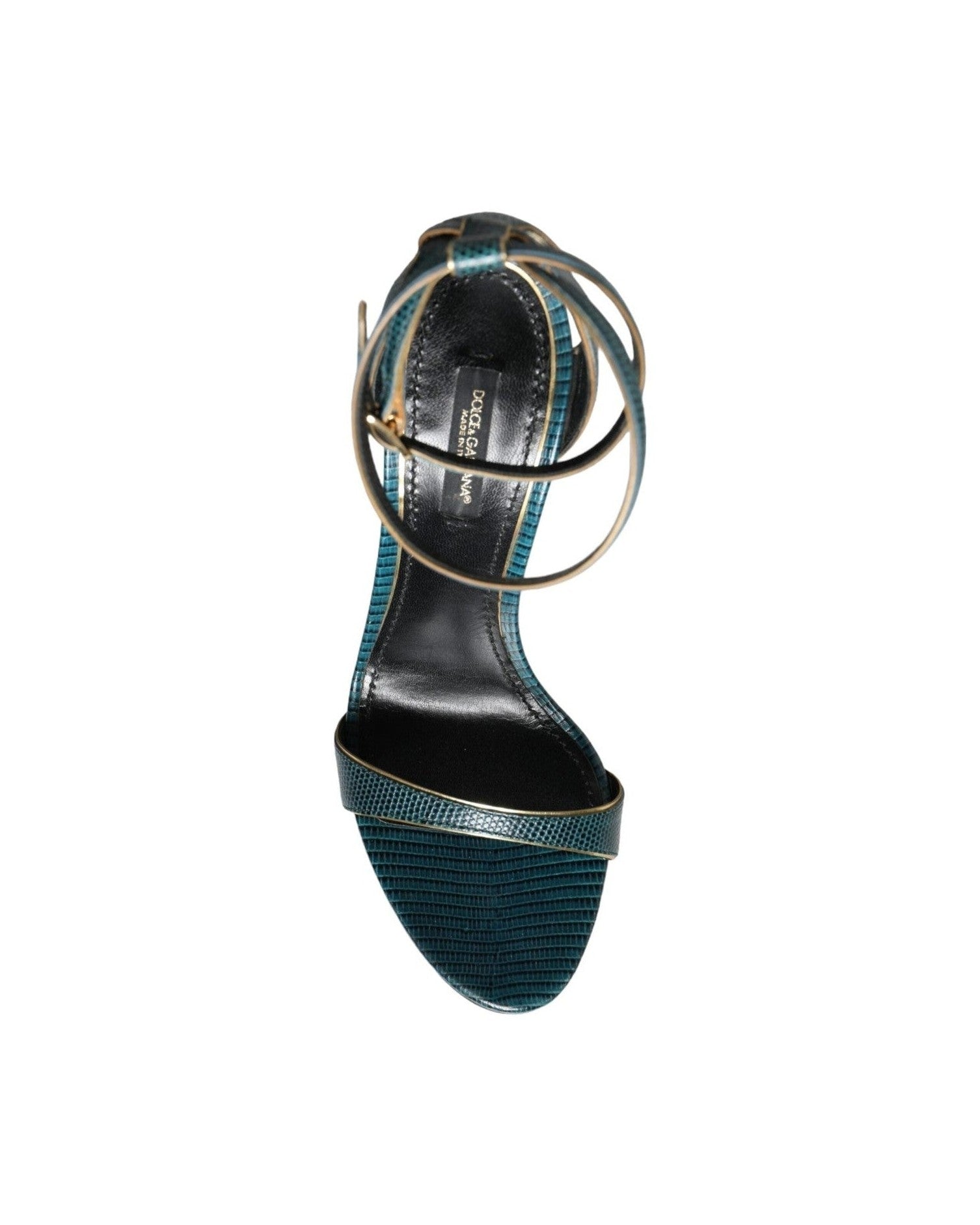 Dolce & Gabbana Dark Green Calf Leather Heels Sandals Shoes Glam Steals