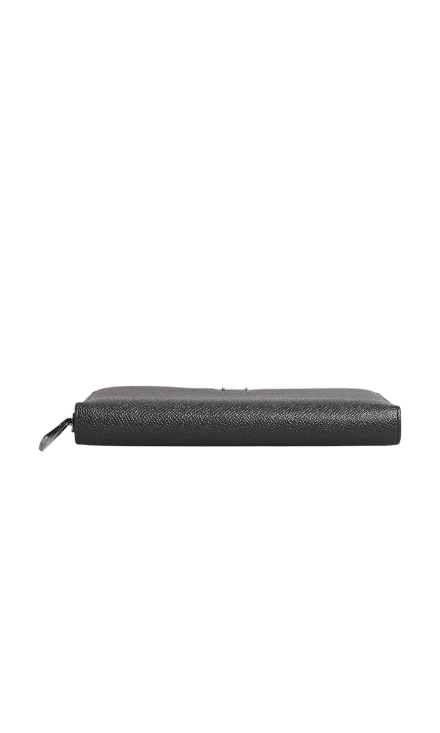 Dolce & Gabbana Dark Leather Dg Logo Zip Around Continental Gray Wallet Glam Steals