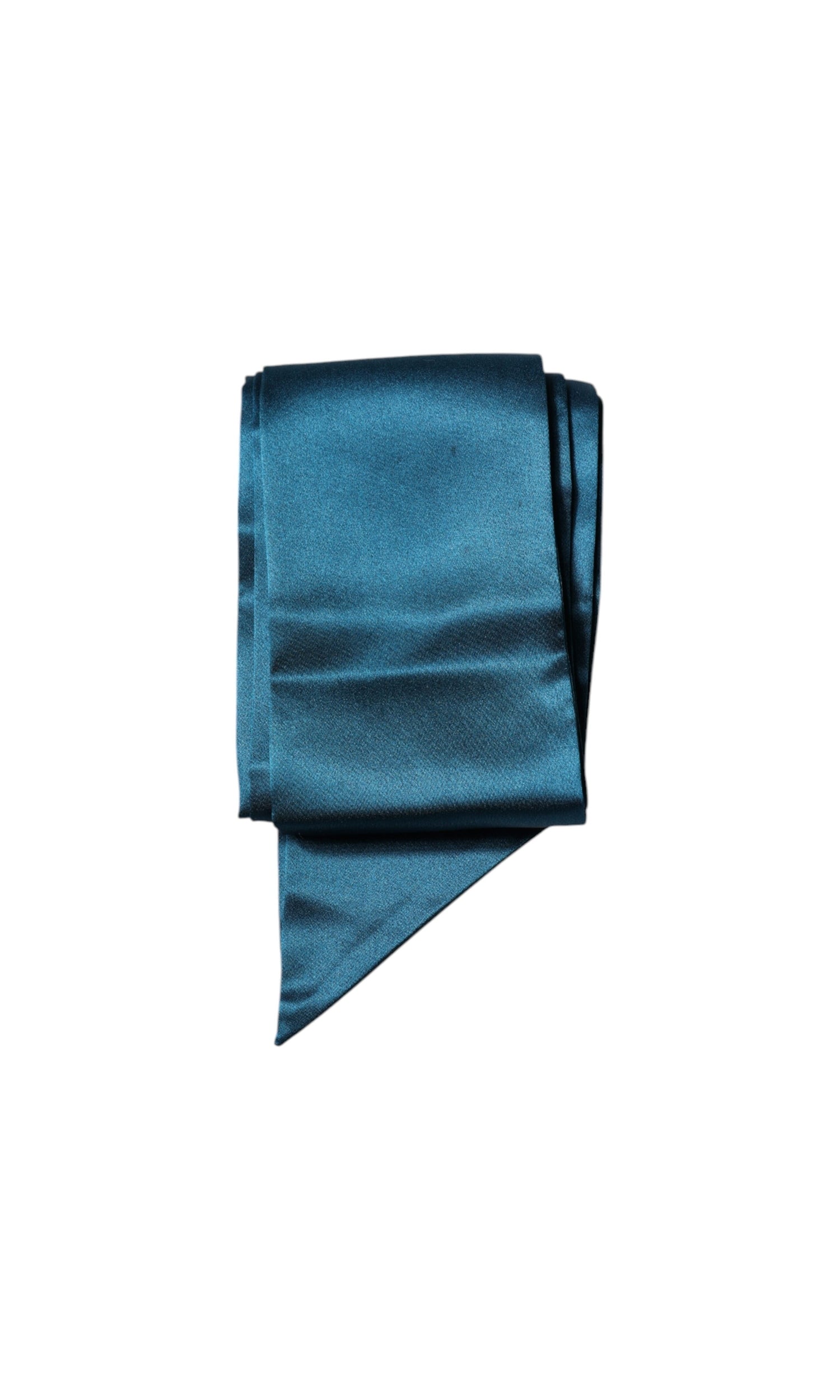 Dolce & Gabbana Dark Satin Silk Skinny Foulard Green Scarf Glam Steals