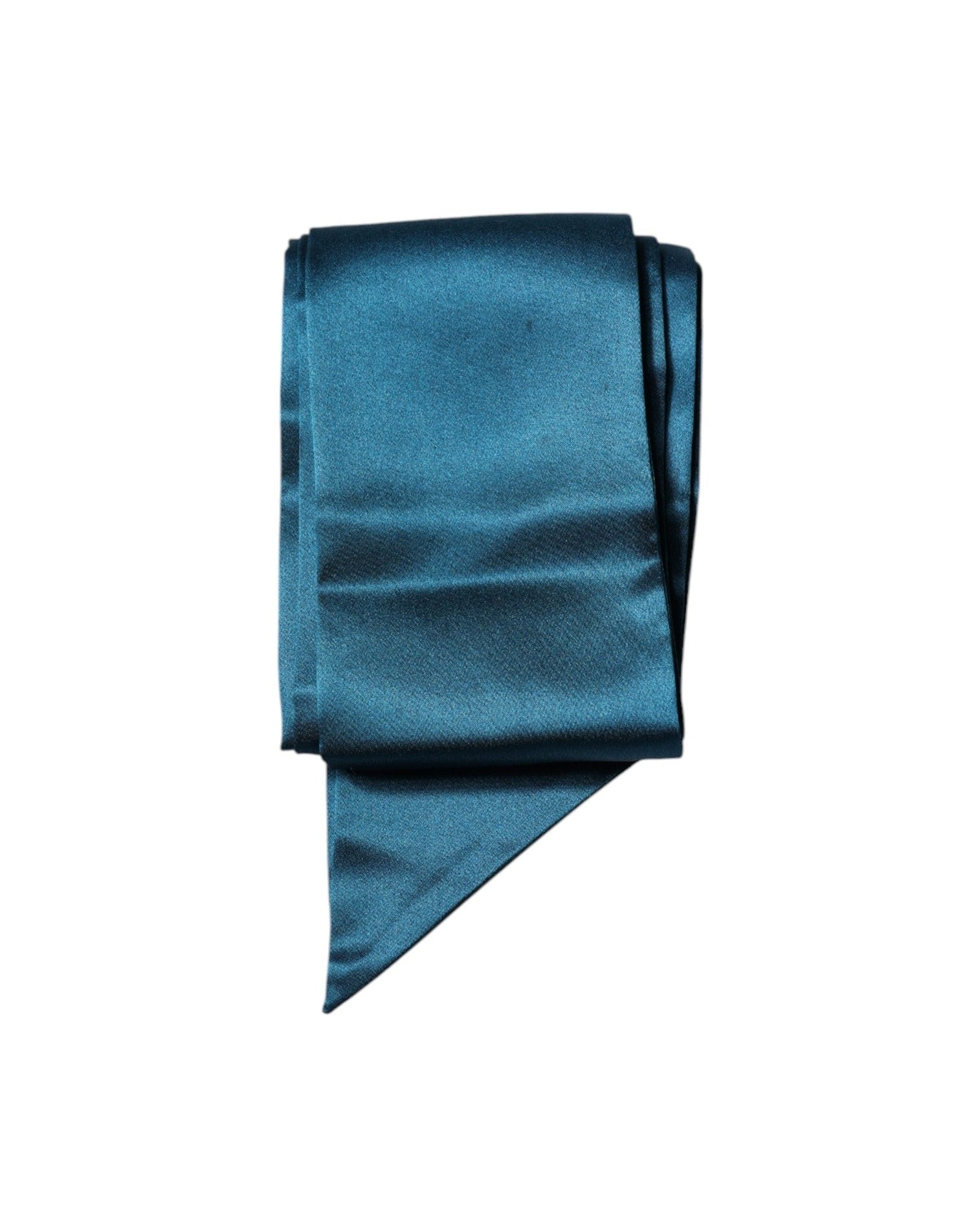 Dolce & Gabbana Dark Satin Silk Skinny Foulard Green Scarf Glam Steals