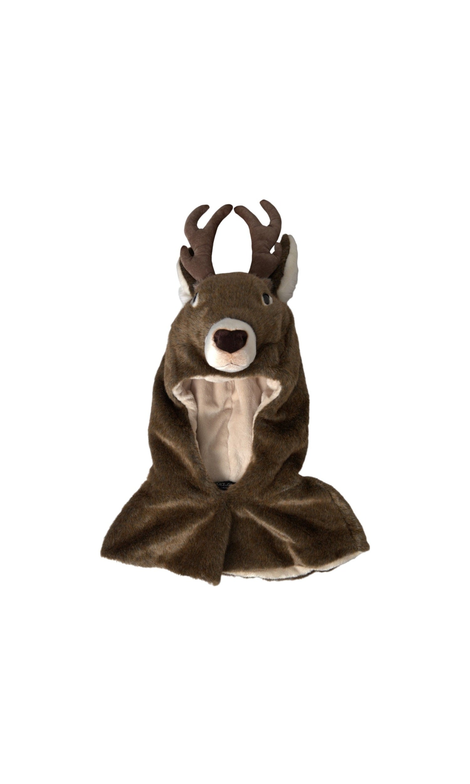 Dolce & Gabbana Deer Faux Fur Whole Head Brown Hat Glam Steals