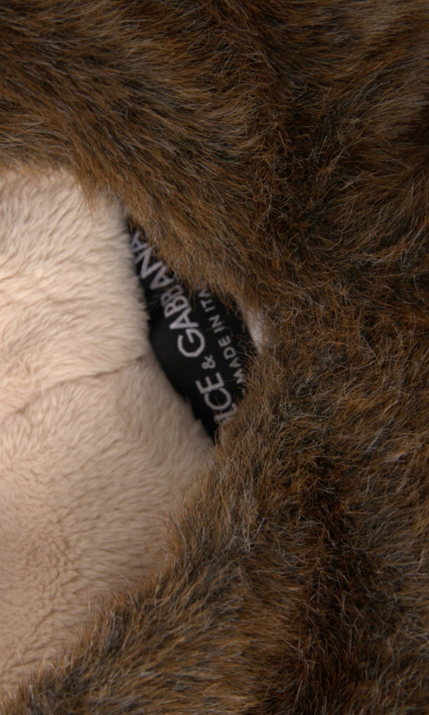 Dolce & Gabbana Deer Faux Fur Whole Head Brown Hat Glam Steals