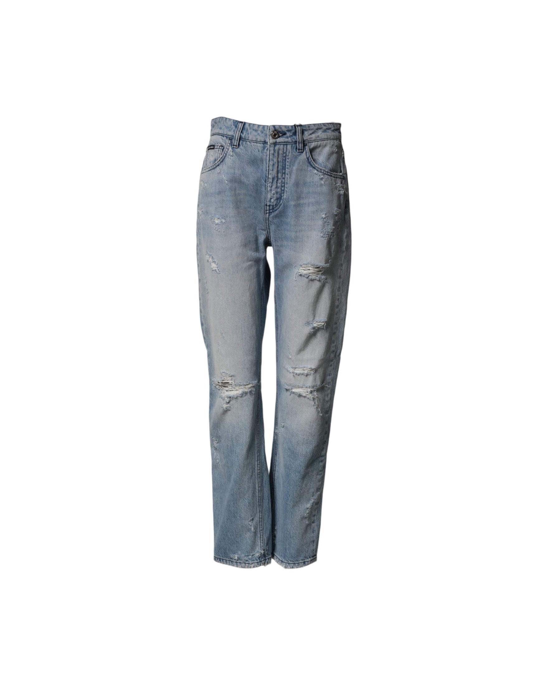Dolce & Gabbana Denim Lightblue Ripped Washed Boyfriend Jeans Glam Steals