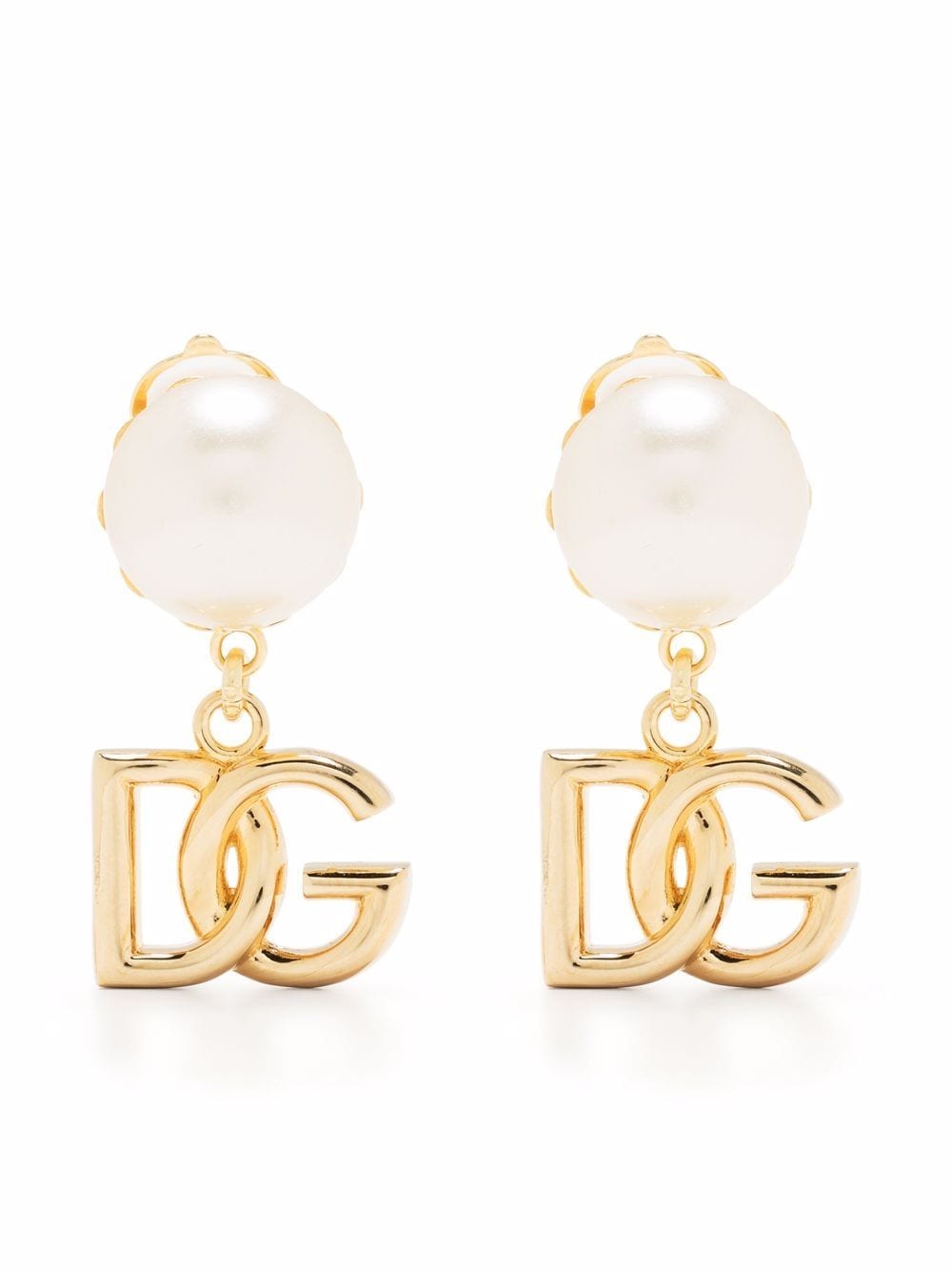 Dolce & Gabbana Dg Logo and Pearl Earrings Glam Steals