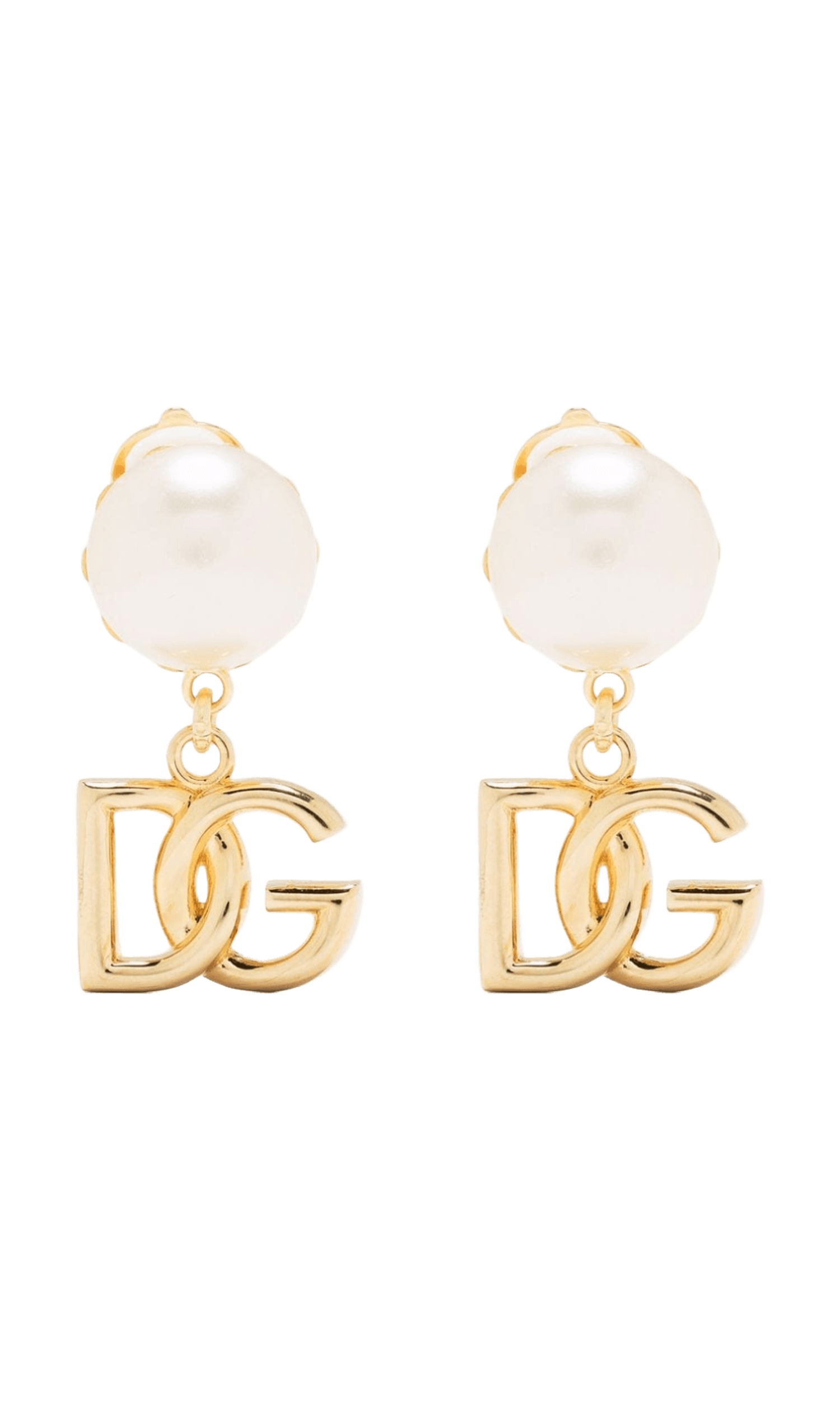 Dolce & Gabbana Dg Logo and Pearl Earrings Glam Steals