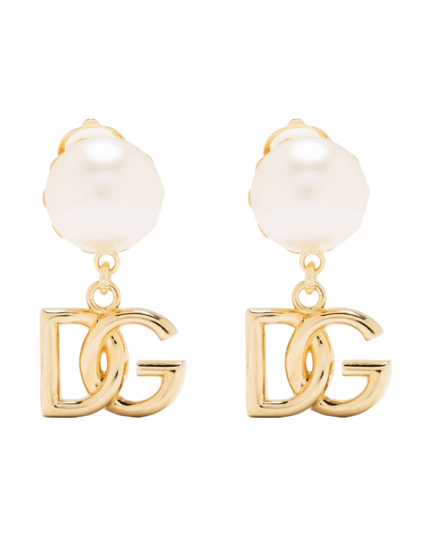 Dolce & Gabbana Dg Logo And Pearl Earrings Glam Steals