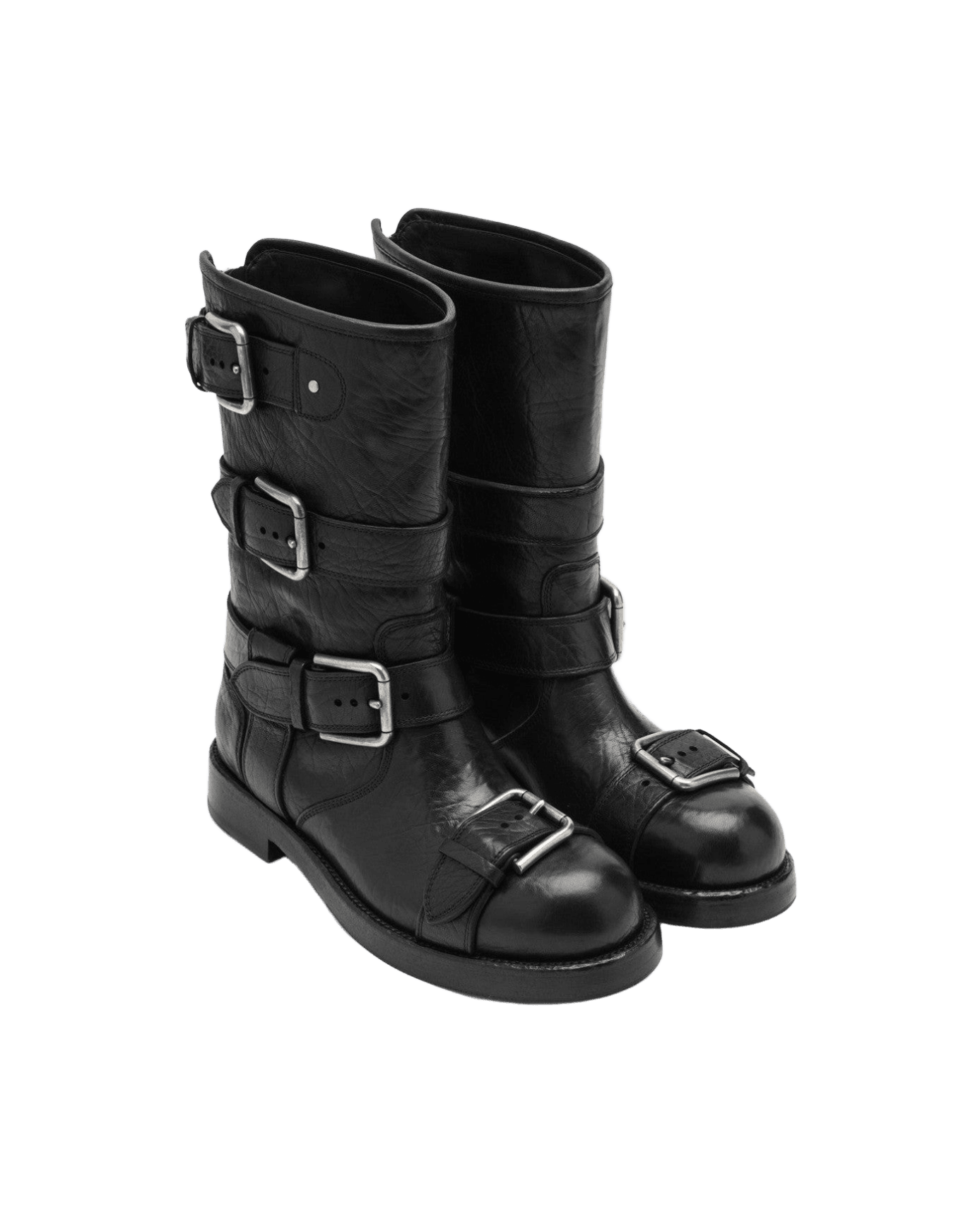 Dolce & Gabbana Dolce&Gabbana Black leather boots with straps Glam Steals